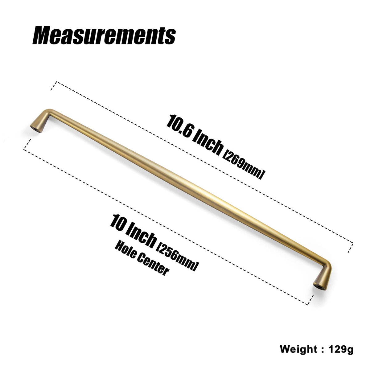 Goo-Ki Brushed Bronze / 10'' Hole Center / 6 Pack Retro Cabinet Pulls Luxurious Drawer Pulls for Bedroom Kitchen