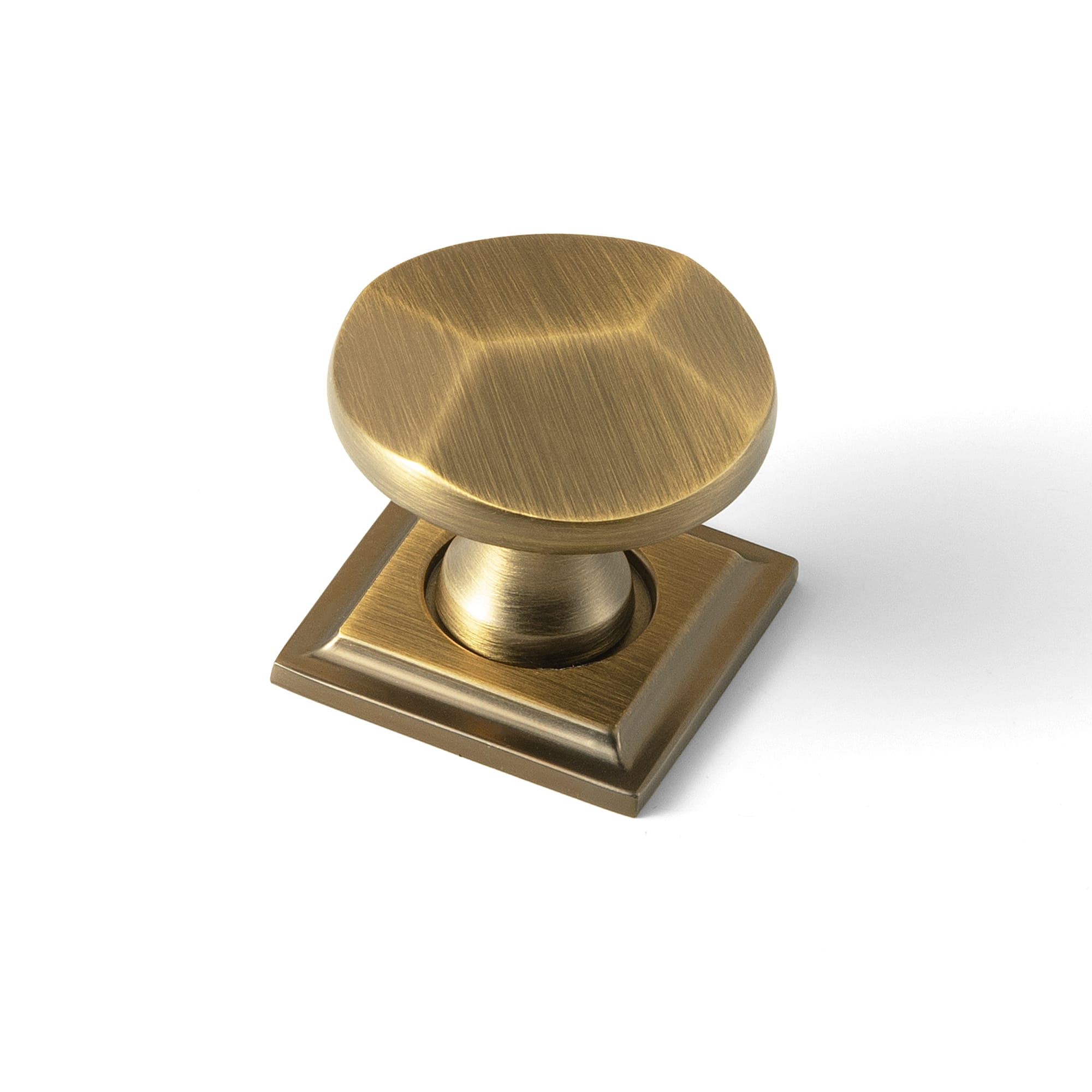Goo-Ki Brushed Bronze / F32 / 6 Pack Traditional Aged Bronze Zinc Alloy Cabinet Knob, Elegant Round Knob with Decorative Back Plate for Kitchen & Bathroom Cabinets