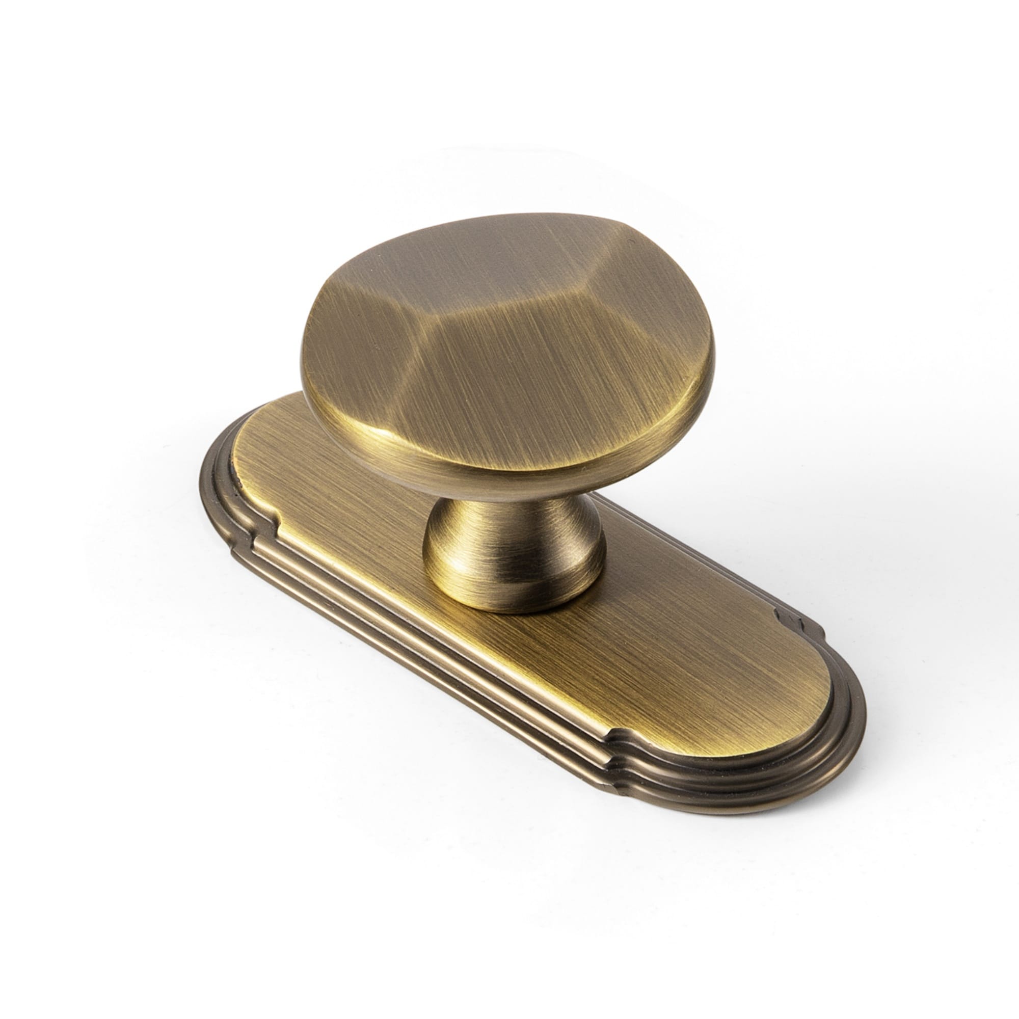 Goo-Ki Brushed Bronze / G014 / 6 Pack Traditional Aged Bronze Zinc Alloy Cabinet Knob, Elegant Round Knob with Decorative Back Plate for Kitchen & Bathroom Cabinets