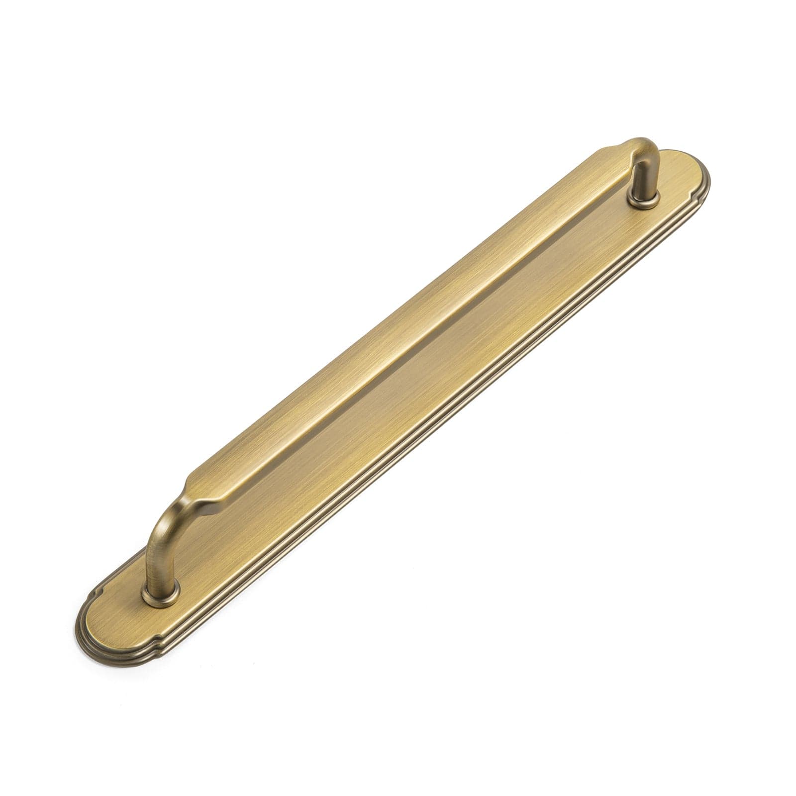 Goo-Ki Brushed Bronze / G014 / 7.6'' Hole Center 2 Pack Antique Brass Cabinet Pulls with Back Plate Zinc Alloy Drawer Handle with Long Back Plate