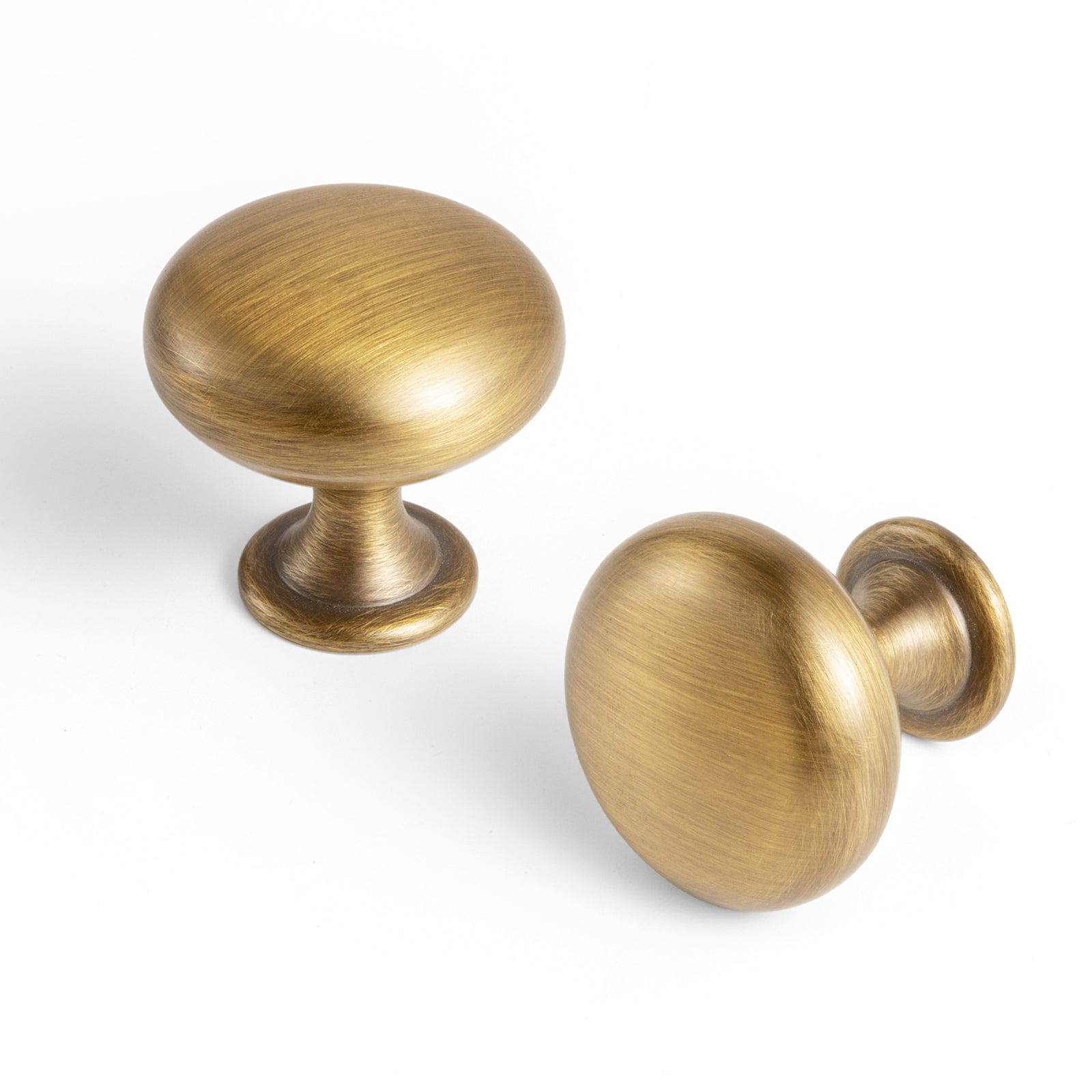 Goo-Ki Brushed Bronze / No Back Plate / Large 6 Pack Antique Brass Zinc Alloy Cabinet Knob with Back Plate Single Hole Center Cabinet Hardware for Bedroom Kitchen
