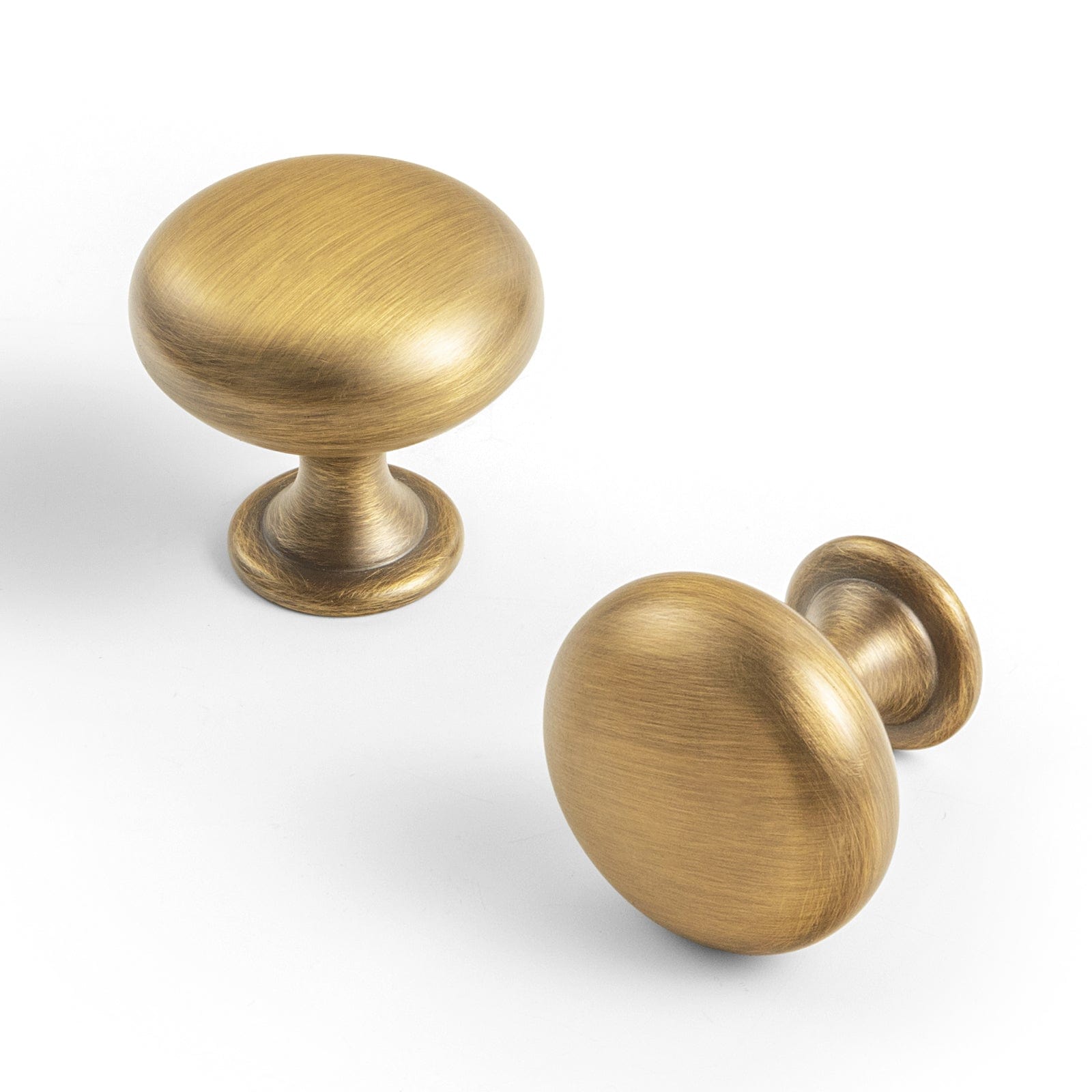Goo-Ki Brushed Bronze / No Back Plate / Standard 6 Pack Antique Brass Zinc Alloy Cabinet Knob with Back Plate Single Hole Center Cabinet Hardware for Bedroom Kitchen