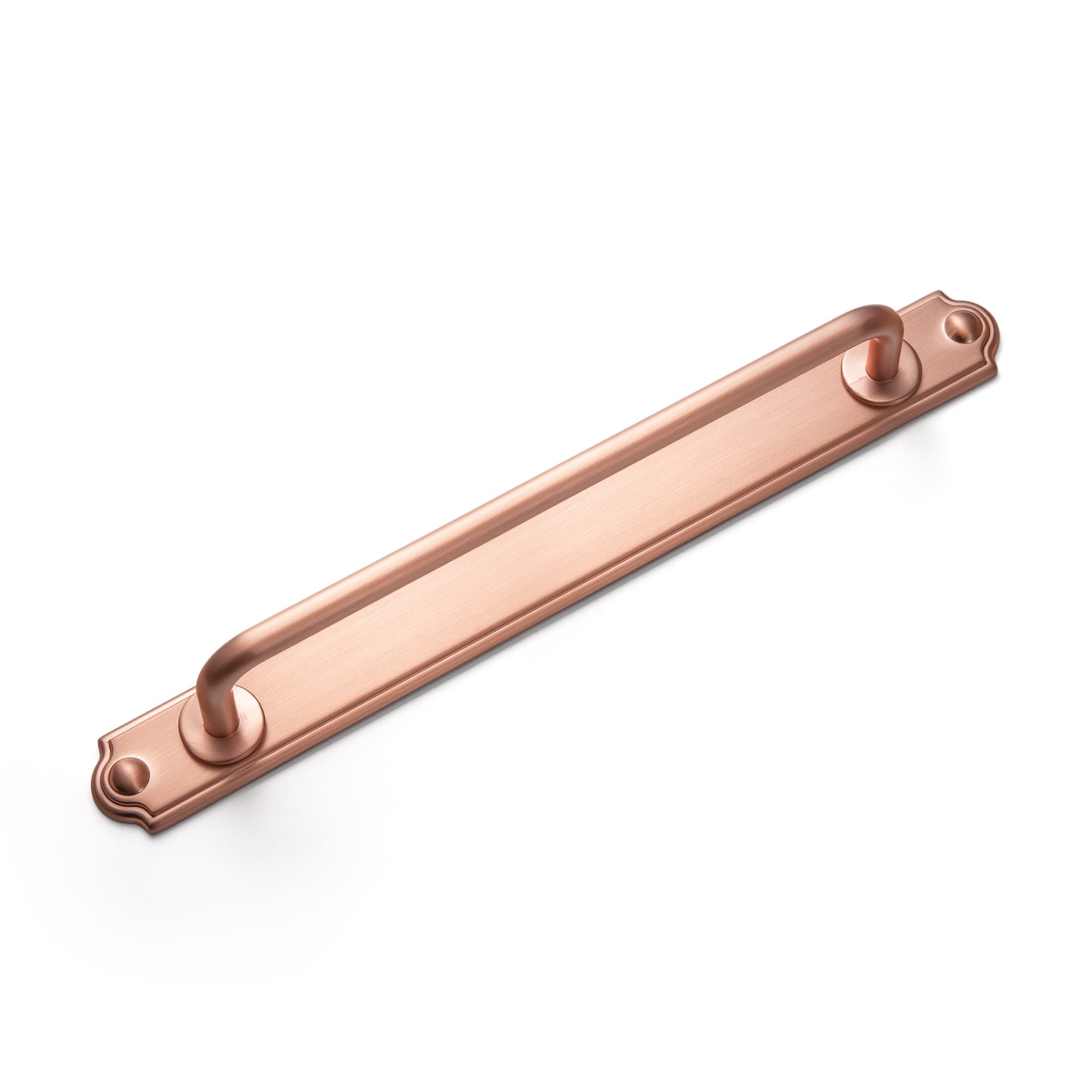 Goo-Ki Brushed Copper / 7.6'' Hole Center / 2 Pack Stylish Contoured Cabinet Handle with Back Plate Decorative Cabinet Hardware