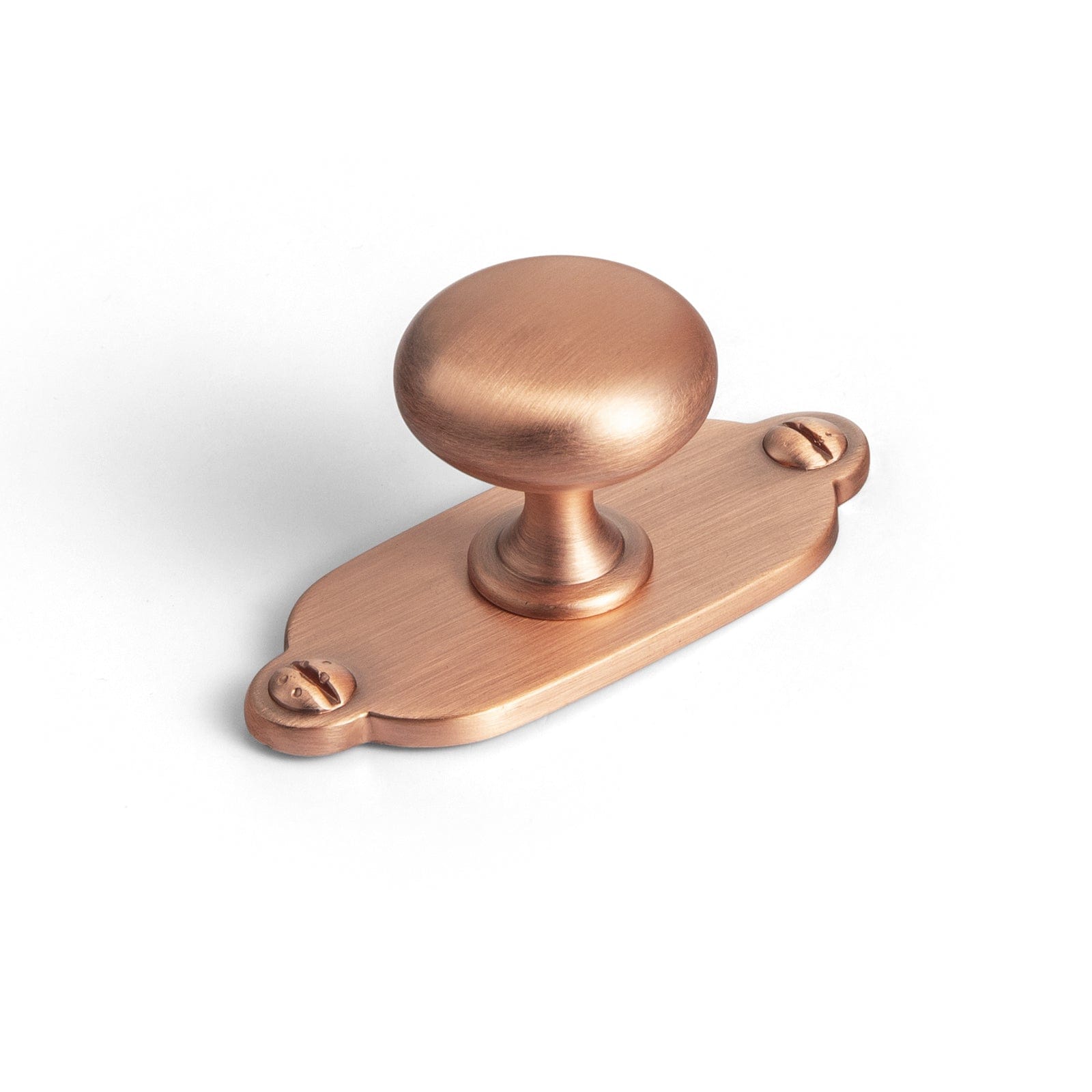 Goo-Ki Brushed Copper / G013 / Standard 6 Pack Antique Brass Zinc Alloy Cabinet Knob with Back Plate Single Hole Center Cabinet Hardware for Bedroom Kitchen