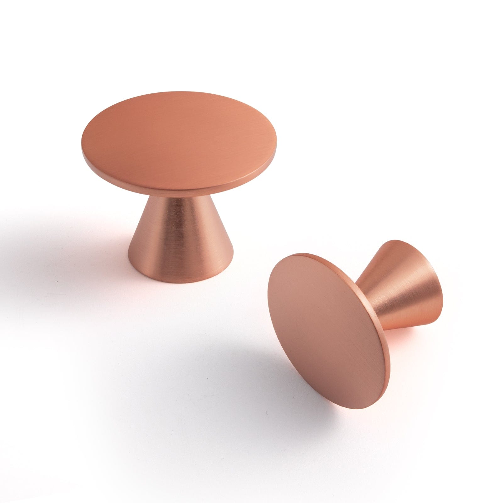 Goo-Ki Brushed Copper / Knob Plus / 6 Pack Zinc Alloy Cabinet Knob Single Hole Solid Cabinet Hardware for Bedroom