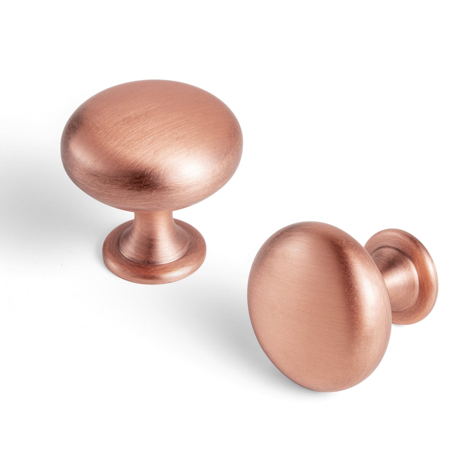 Goo-Ki Brushed Copper / No Back Plate / Large 6 Pack Antique Brass Zinc Alloy Cabinet Knob with Back Plate Single Hole Center Cabinet Hardware for Bedroom Kitchen