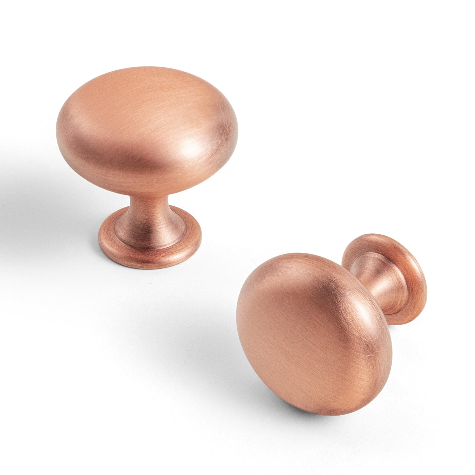 Goo-Ki Brushed Copper / No Back Plate / Standard 6 Pack Antique Brass Zinc Alloy Cabinet Knob with Back Plate Single Hole Center Cabinet Hardware for Bedroom Kitchen