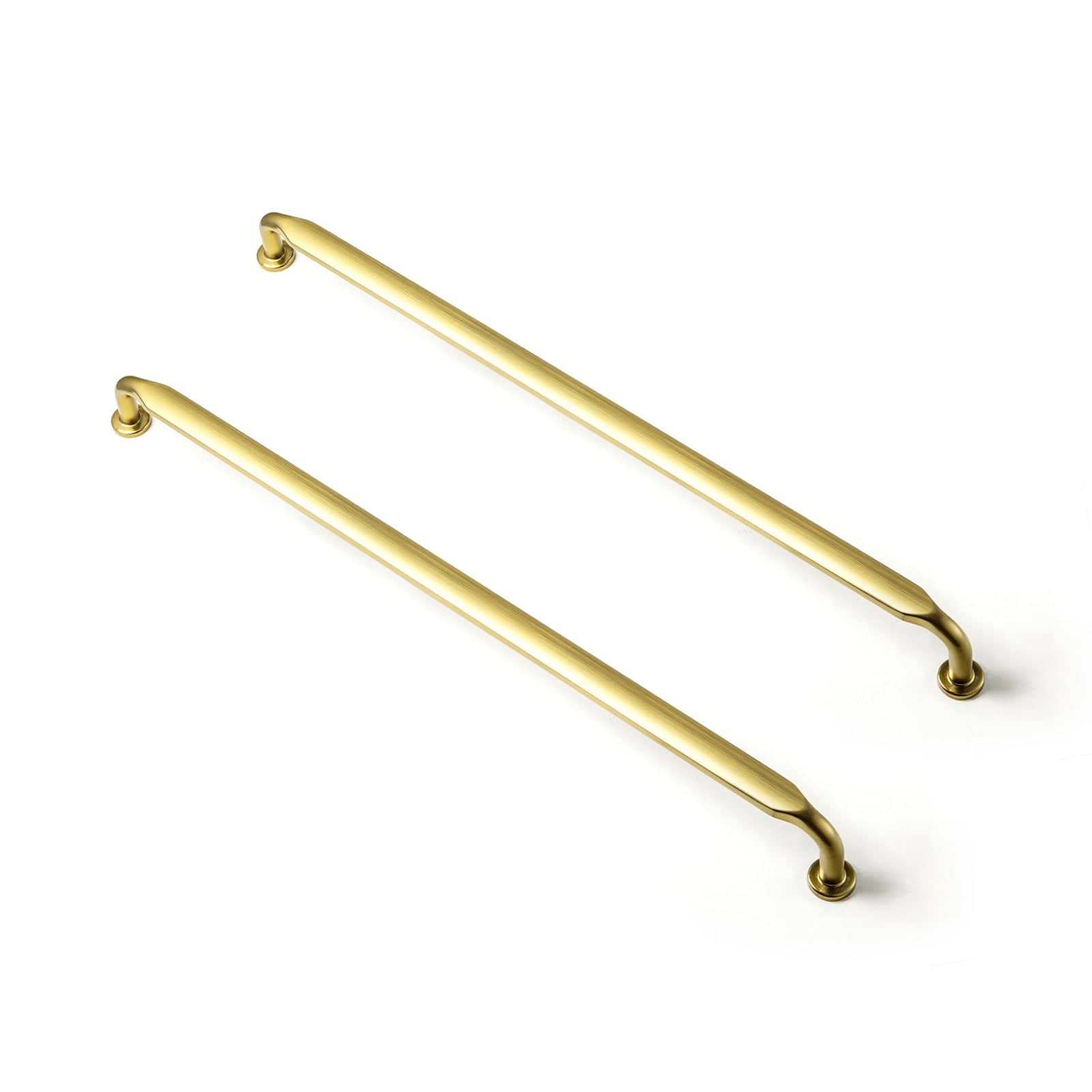 Goo-Ki Brushed Gold / 12.6'' Hole Center / 6 Pack Minimalist Slim Design Zinc Alloy Cabinet Pulls – Rustic Hardware for a Streamlined Look