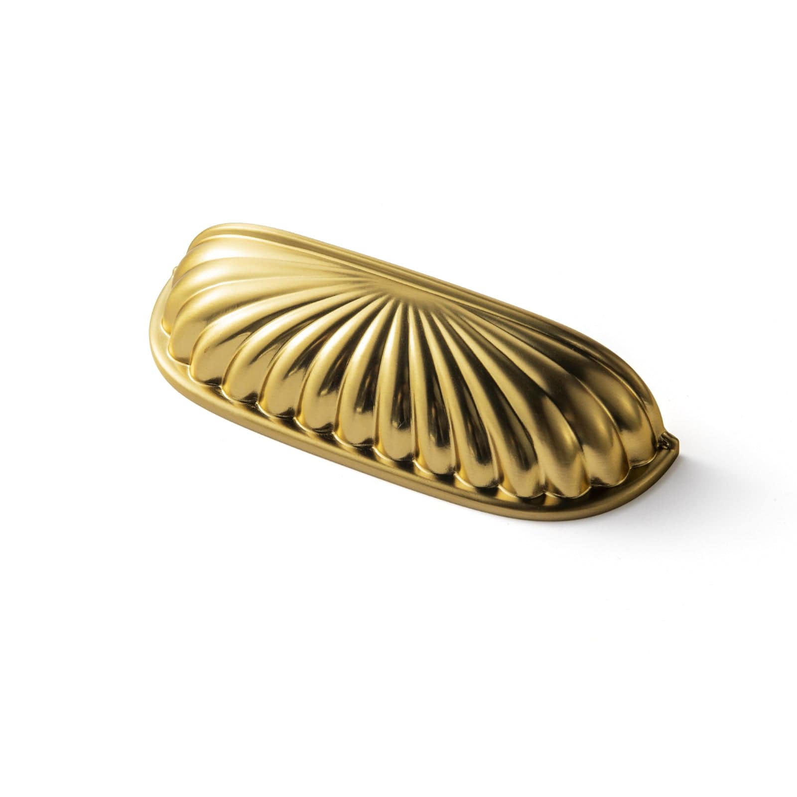 Goo-Ki Brushed Gold / 2.5'' Hole Center / 6 Pack Semicircular Antique Brass Cabinet Pulls Half Moon Shaped Bin Cup Drawer Pull