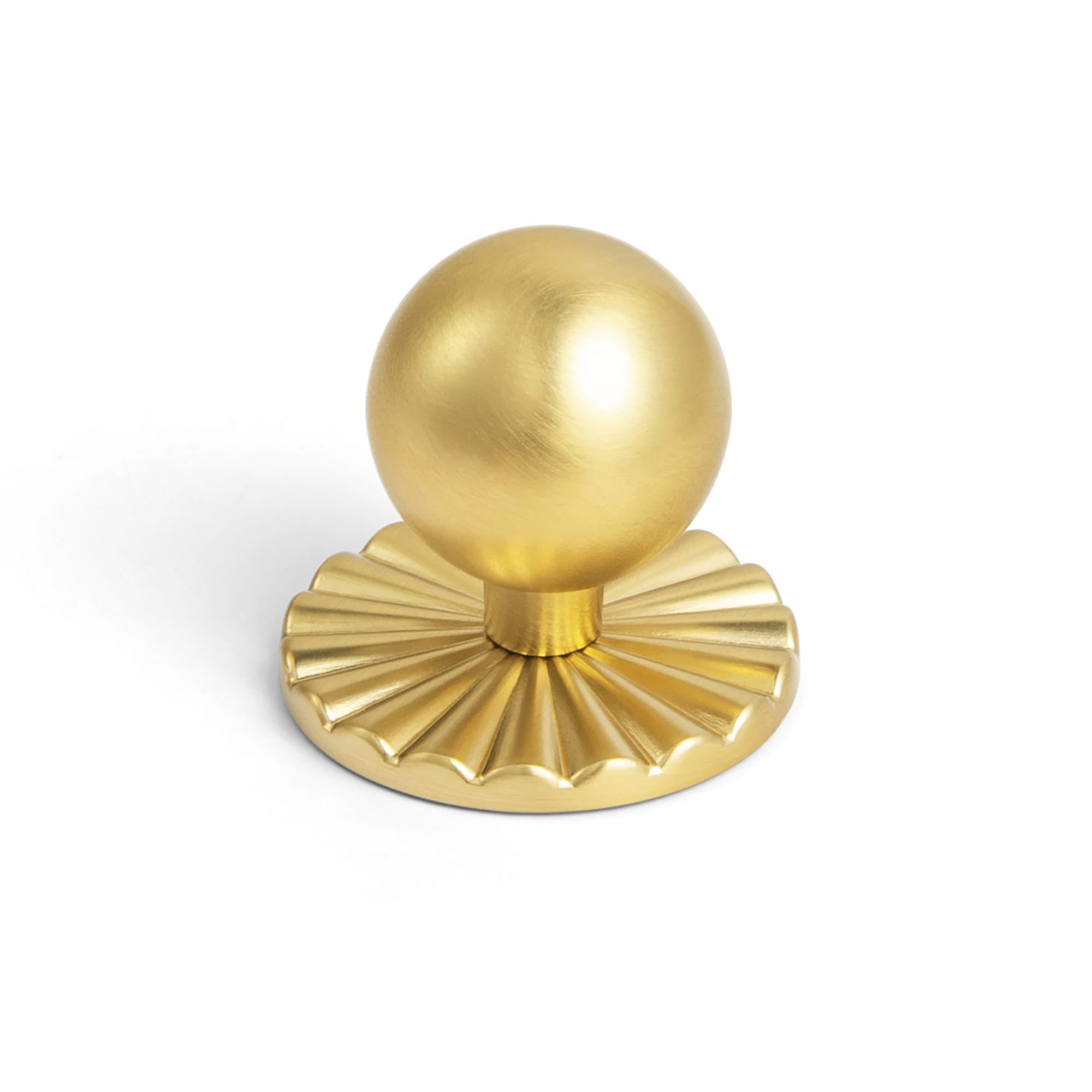 Goo-Ki Brushed Gold / 2317 / Single Hole Small Knob - 6 Pack Round Cabinet Knobs with Back Plate Zinc Alloy Cabinet Handle with Long Back Plate