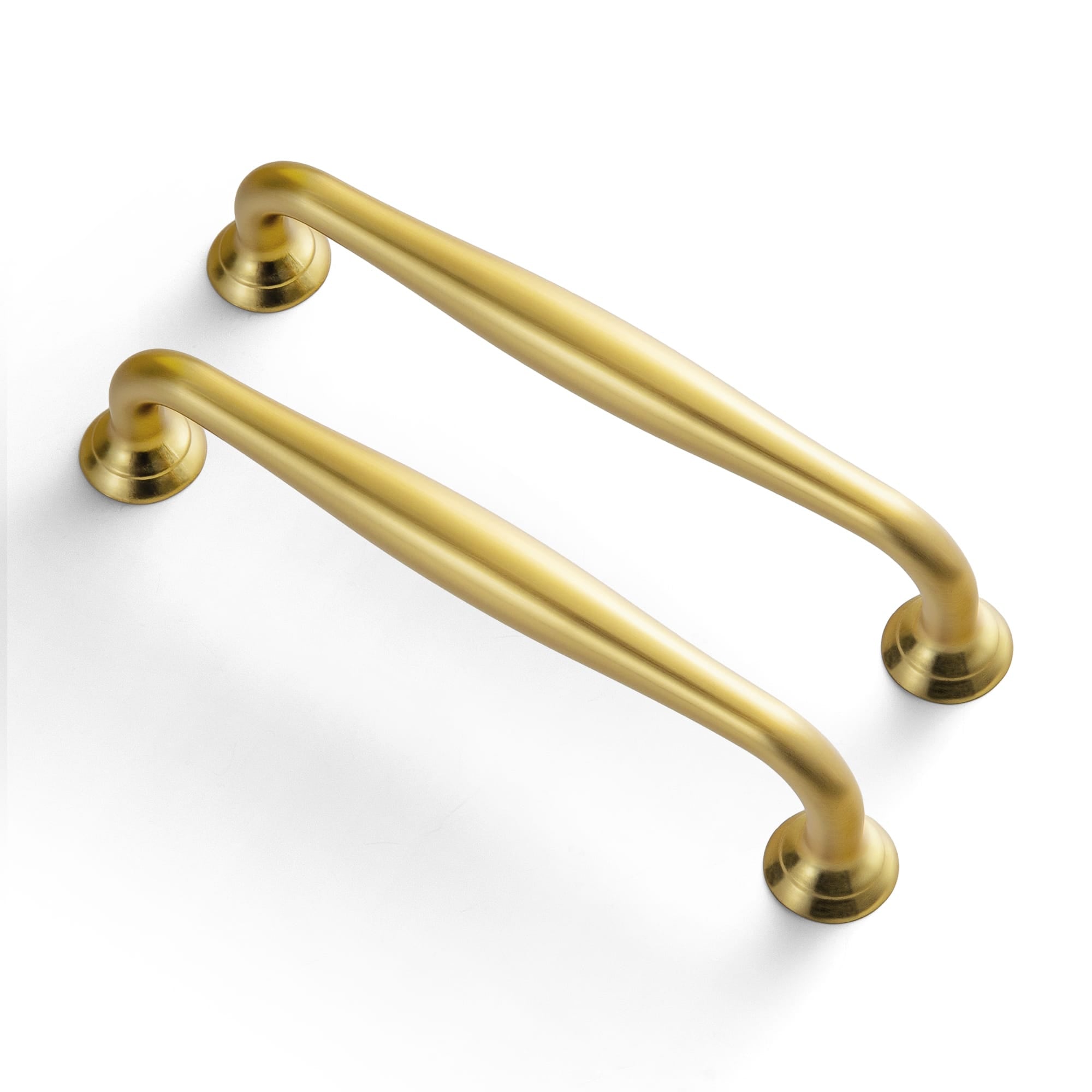 Goo-Ki Brushed Gold / 5'' Hole Center / 6 Pack Antique Brass Cabinet Pulls Solid Drawer Handles for Kitchen