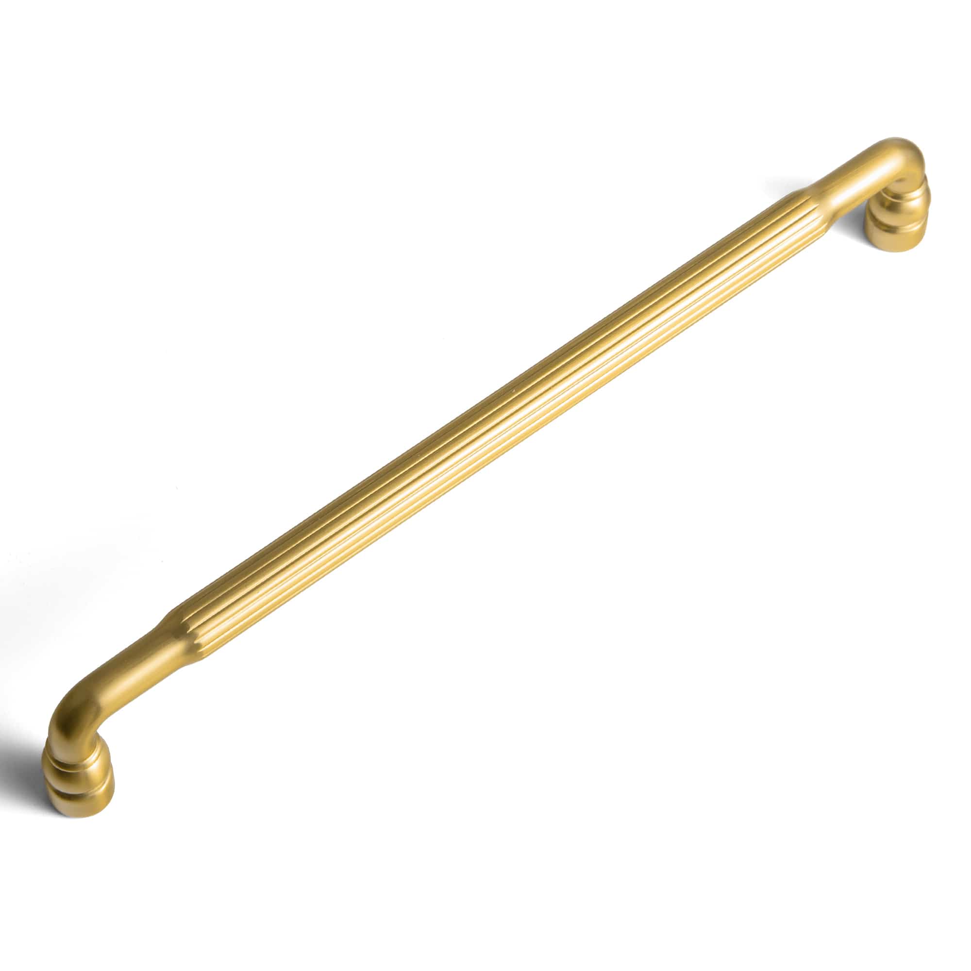 Goo-Ki Brushed Gold / 7.6'' Hole Center / 6 Pack Industrial Decorative Cabinet Pulls Unique L-shaped Drawer Handles with Textured Grip