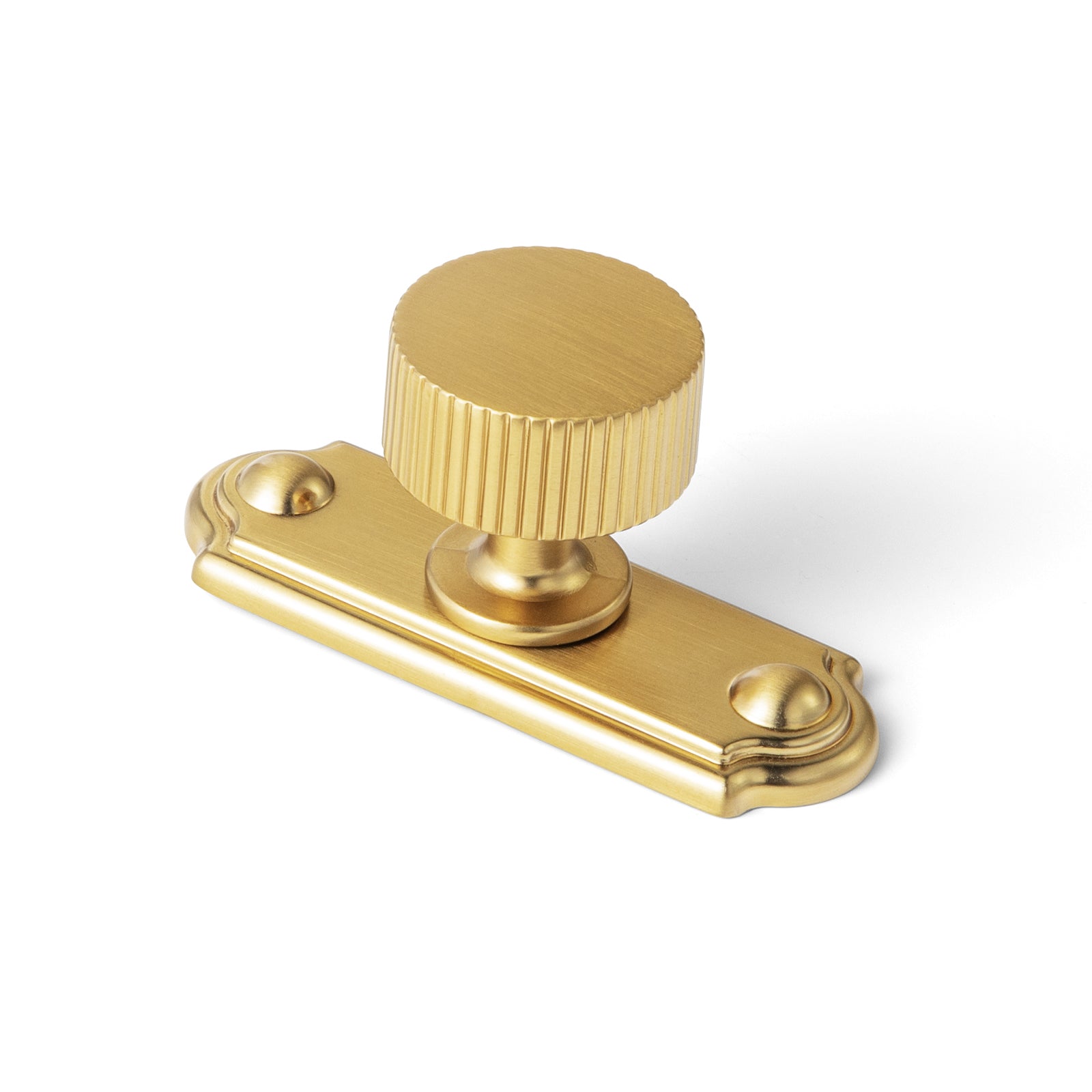 Goo-Ki Brushed Gold / C / Knob 2 Pack Striped Cabinet Pull Retro Brass Cabinet Handles Knobs with Back Plate