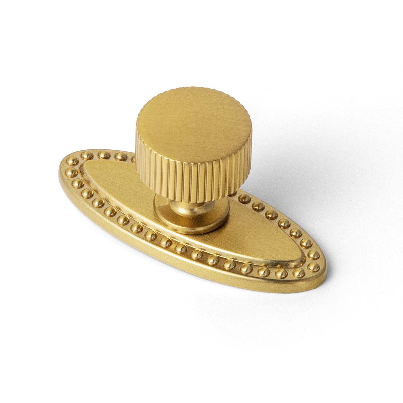 Goo-Ki Brushed Gold / D / Knob 2 Pack Striped Cabinet Pull Retro Brass Cabinet Handles Knobs with Back Plate