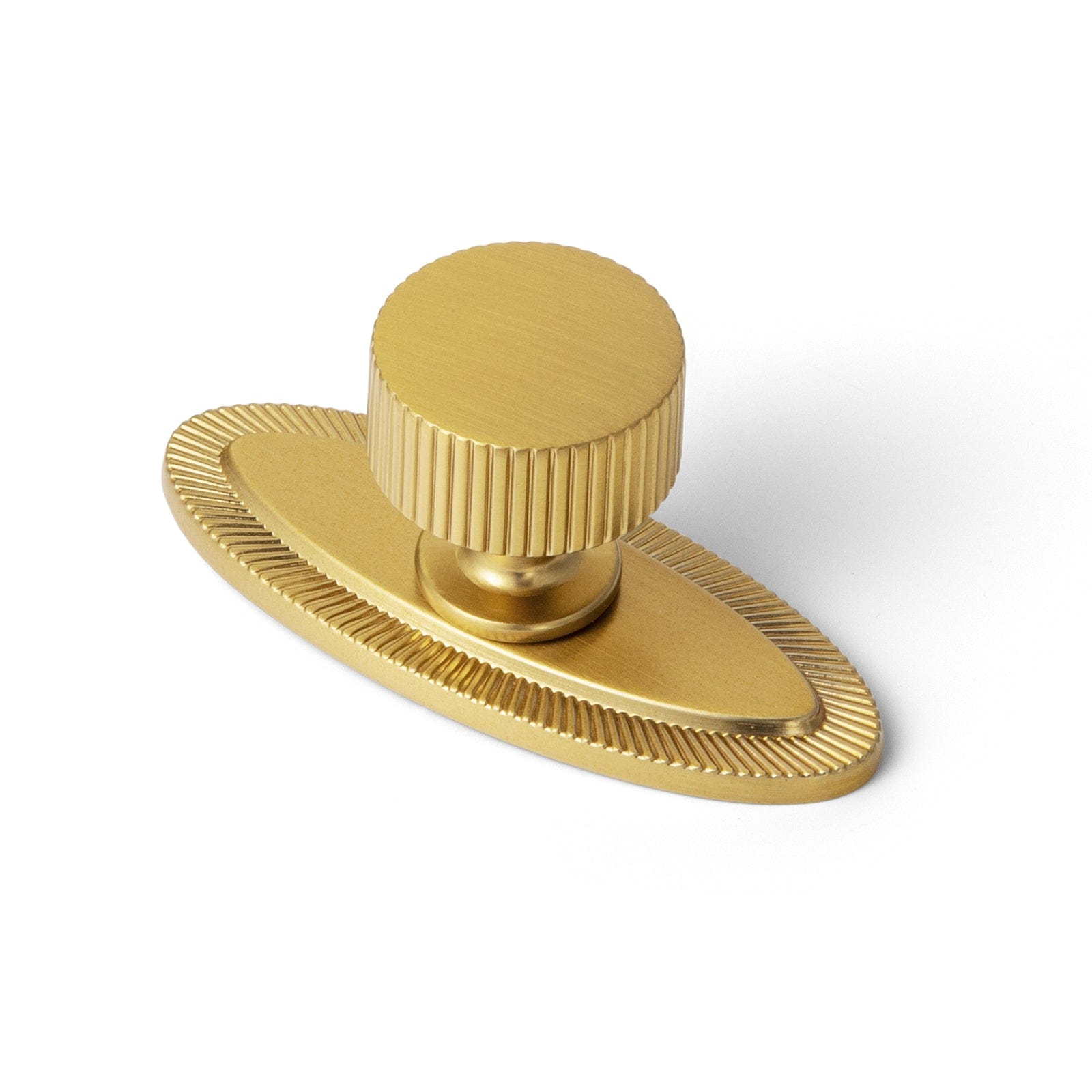 Goo-Ki Brushed Gold / E / Knob 2 Pack Striped Cabinet Pull Retro Brass Cabinet Handles Knobs with Back Plate
