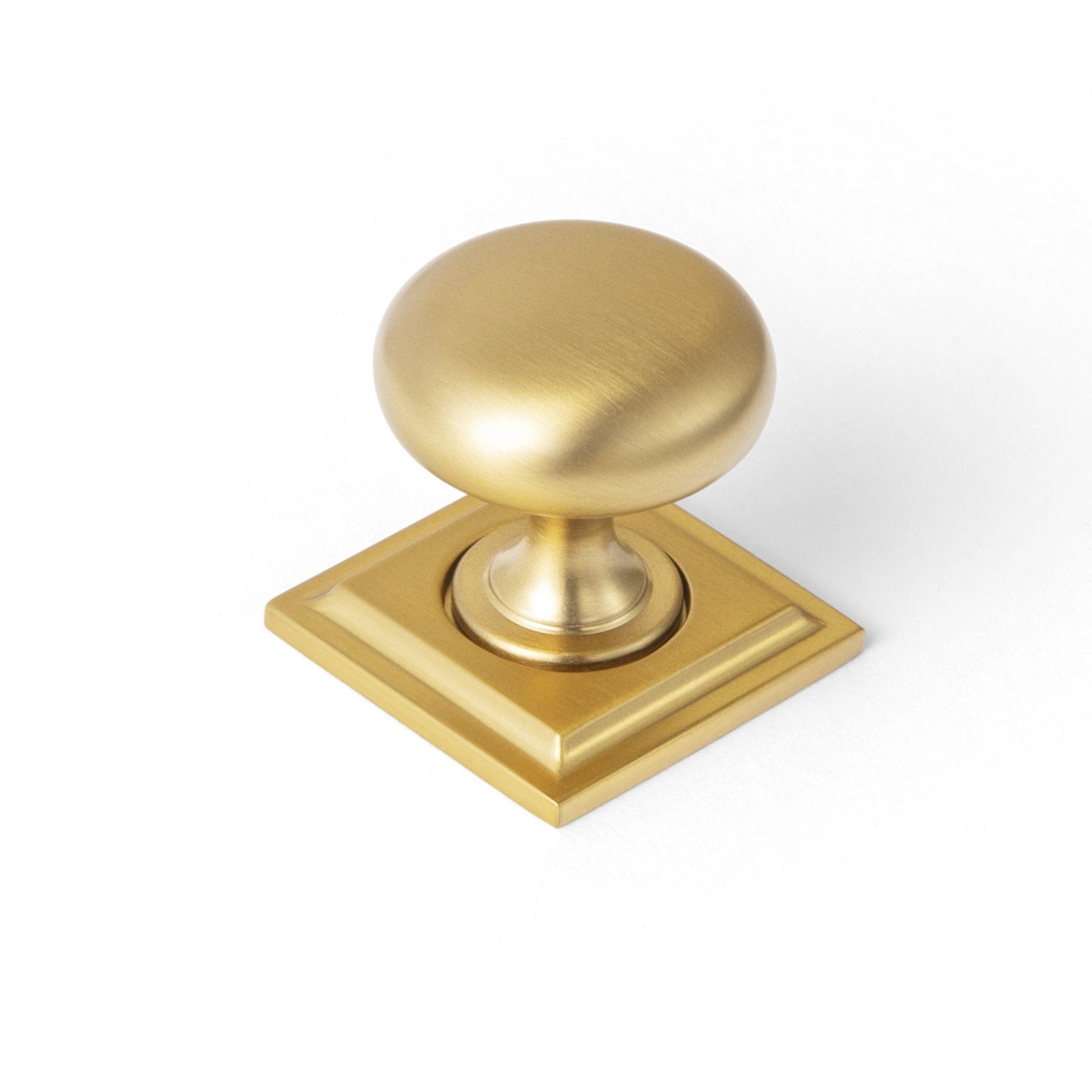 Goo-Ki Brushed Gold / F32 / Standard 6 Pack Antique Brass Zinc Alloy Cabinet Knob with Back Plate Single Hole Center Cabinet Hardware for Bedroom Kitchen