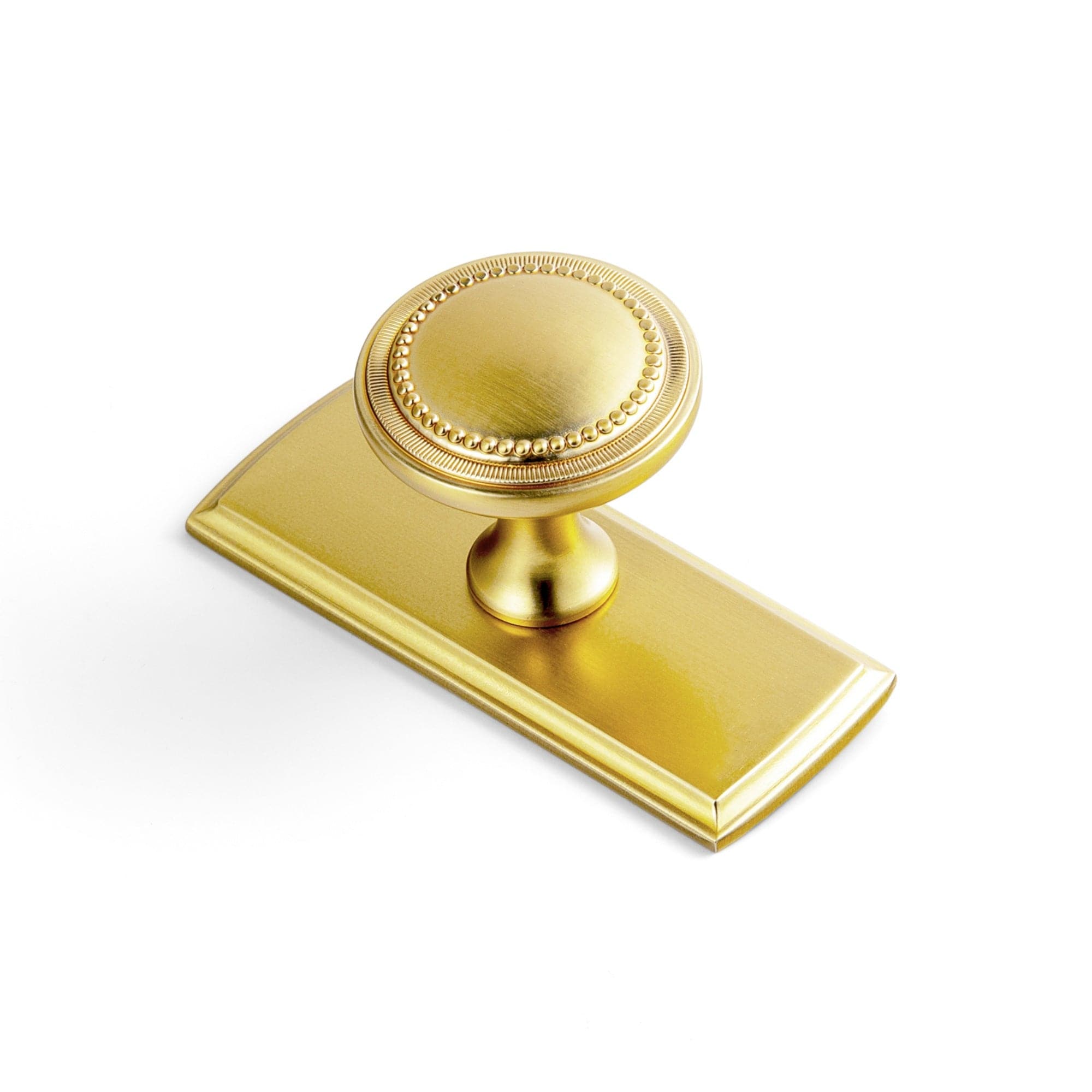 Goo-Ki Brushed Gold / G011 / 6 Pack Antique Brass Zinc Alloy Cabinet Knob with Delicate Decorative Back Plate Set