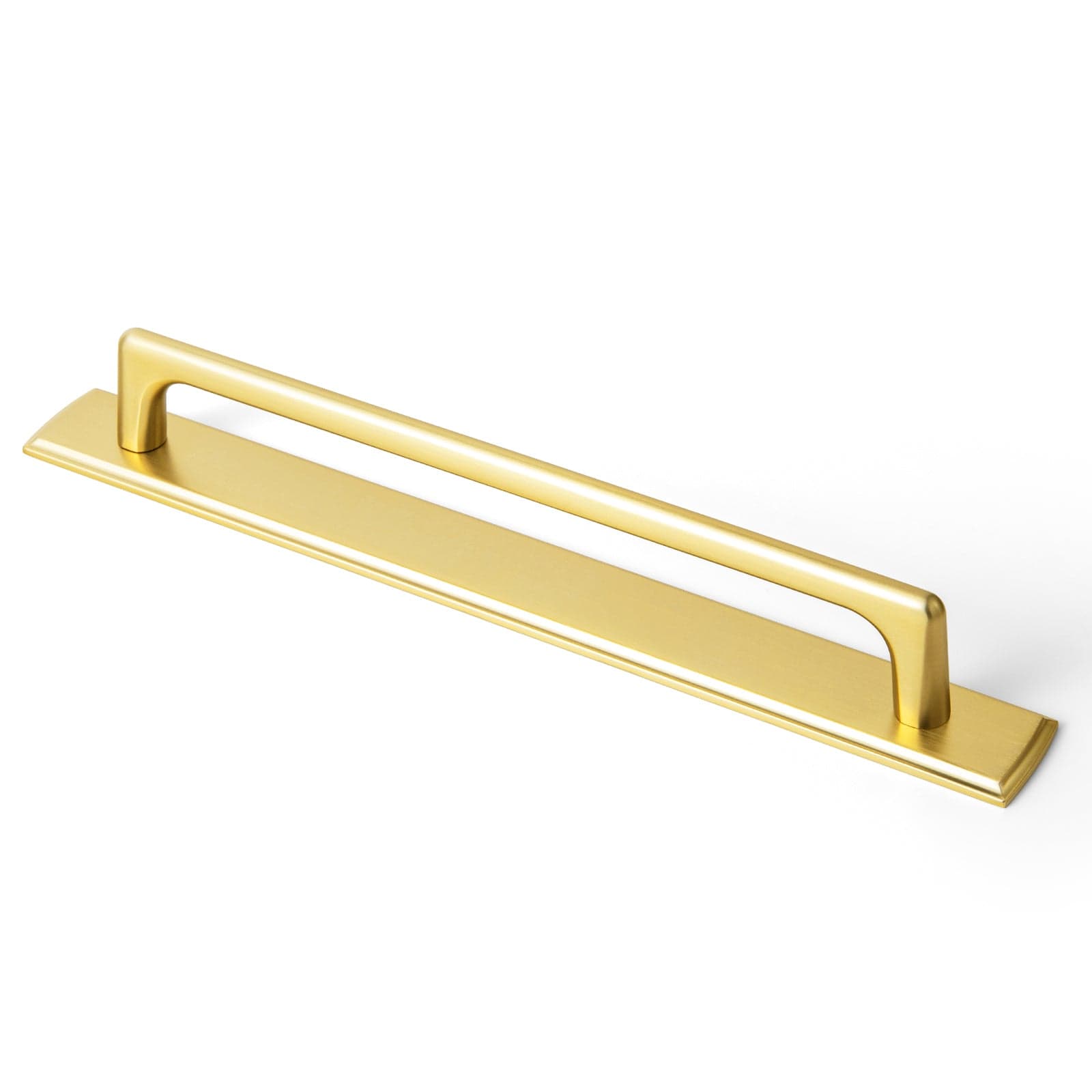 Goo-Ki Brushed Gold / G011 / 7.6'' Hole Center 2 Pack Classic Cabinet Bar Pulls with Back Plate Zinc Alloy Cabinet Handle with Long Back Plate