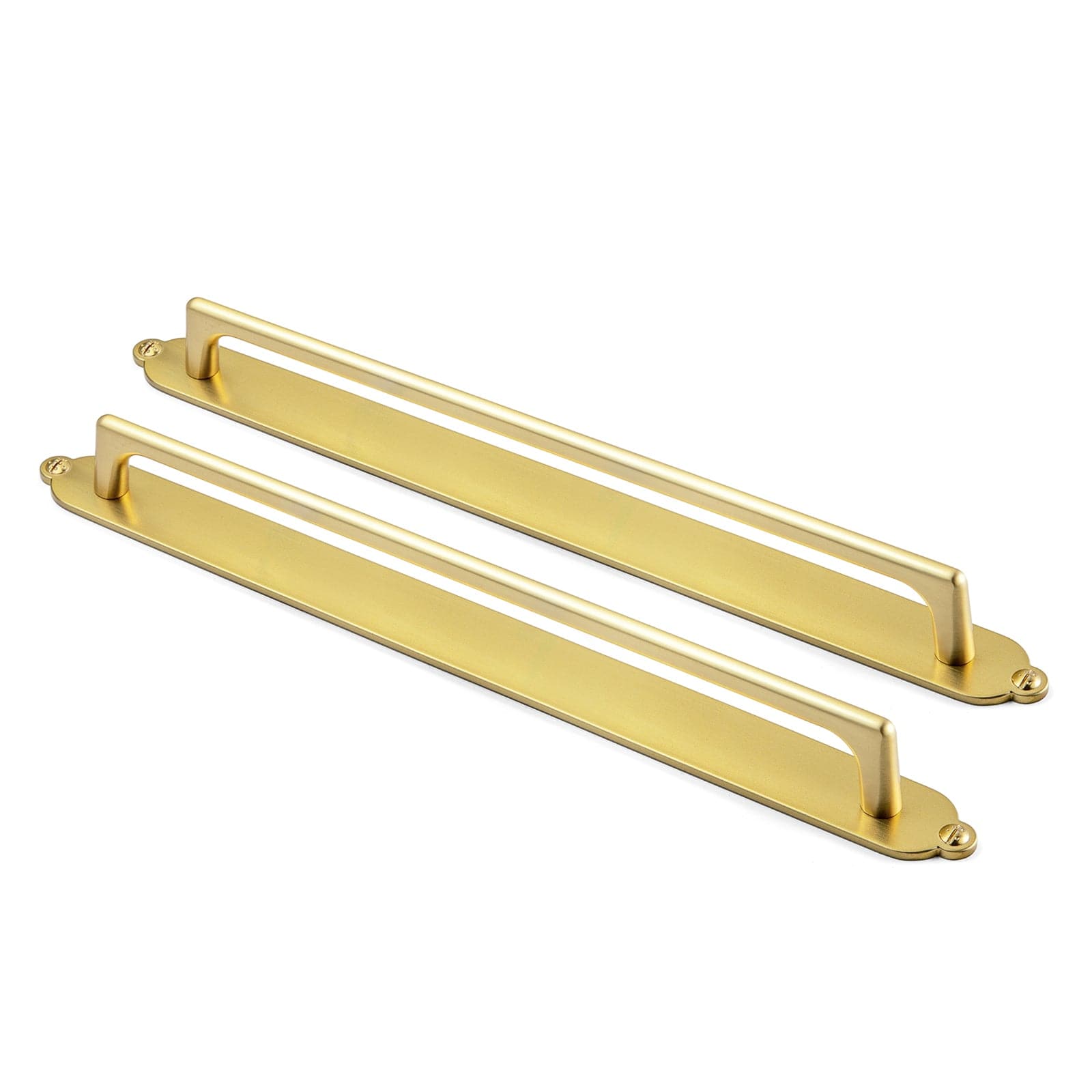 Goo-Ki Brushed Gold / G013 / 12.6'' Hole Center 2 Pack Classic Cabinet Bar Pulls with Back Plate Zinc Alloy Cabinet Handle with Long Back Plate