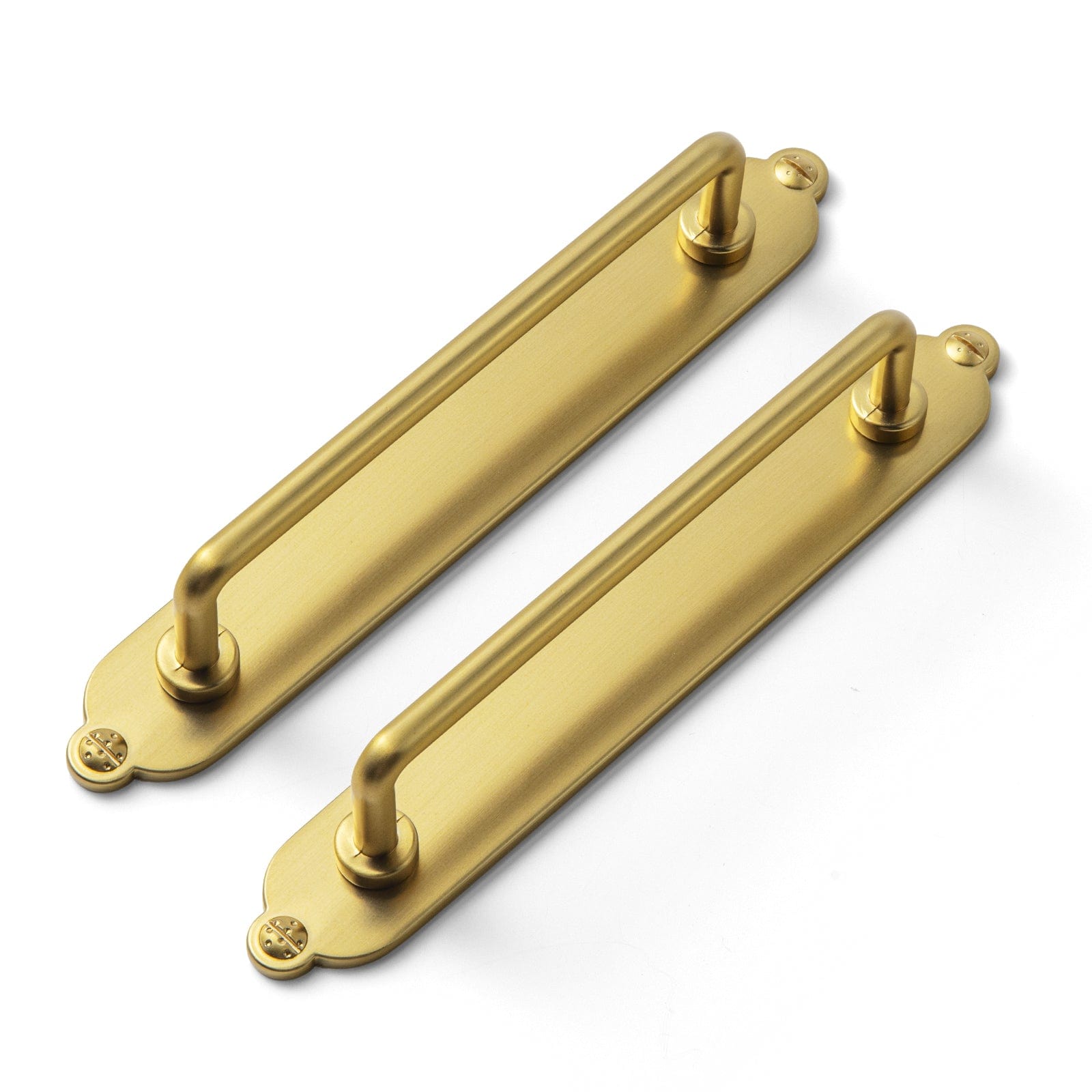 Goo-Ki Brushed Gold / G013 / 5'' Hole Center 2 Pack Cabinet Bar Pulls with Back Plate Vintage Drawer Handles Home Improvement Hardware