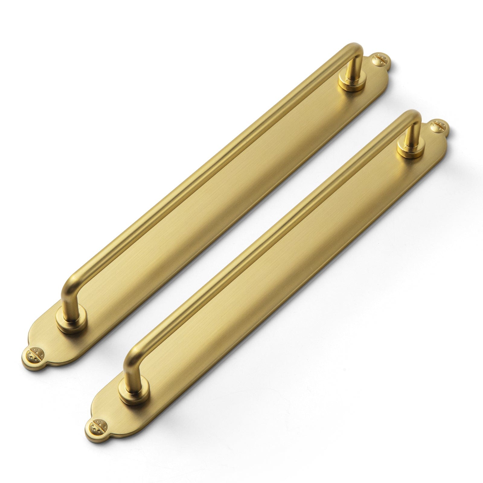 Goo-Ki Brushed Gold / G013 / 7.6'' Hole Center 2 Pack Cabinet Bar Pulls with Back Plate Vintage Drawer Handles Home Improvement Hardware