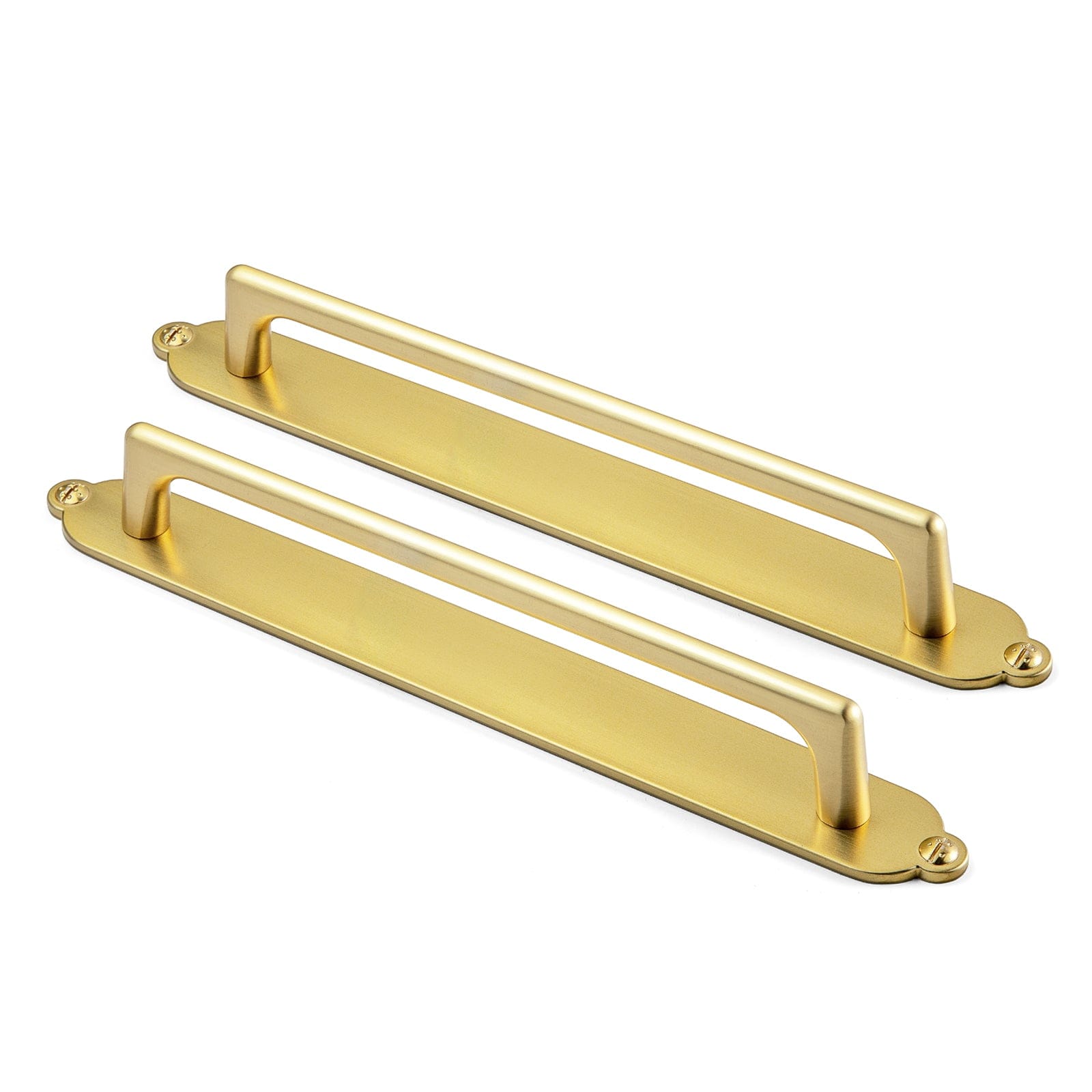 Goo-Ki Brushed Gold / G013 / 7.6'' Hole Center 2 Pack Classic Cabinet Bar Pulls with Back Plate Zinc Alloy Cabinet Handle with Long Back Plate