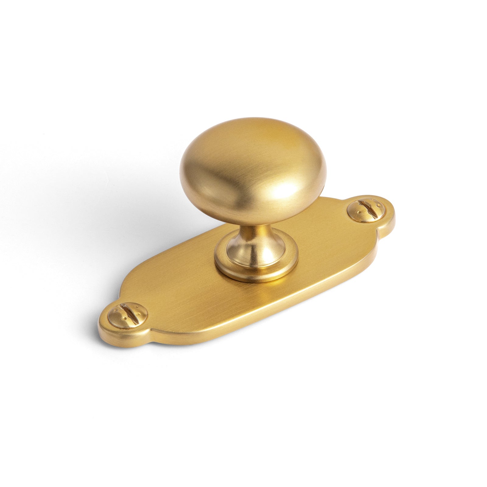 Goo-Ki Brushed Gold / G013 / Large 6 Pack Antique Brass Zinc Alloy Cabinet Knob with Back Plate Single Hole Center Cabinet Hardware for Bedroom Kitchen