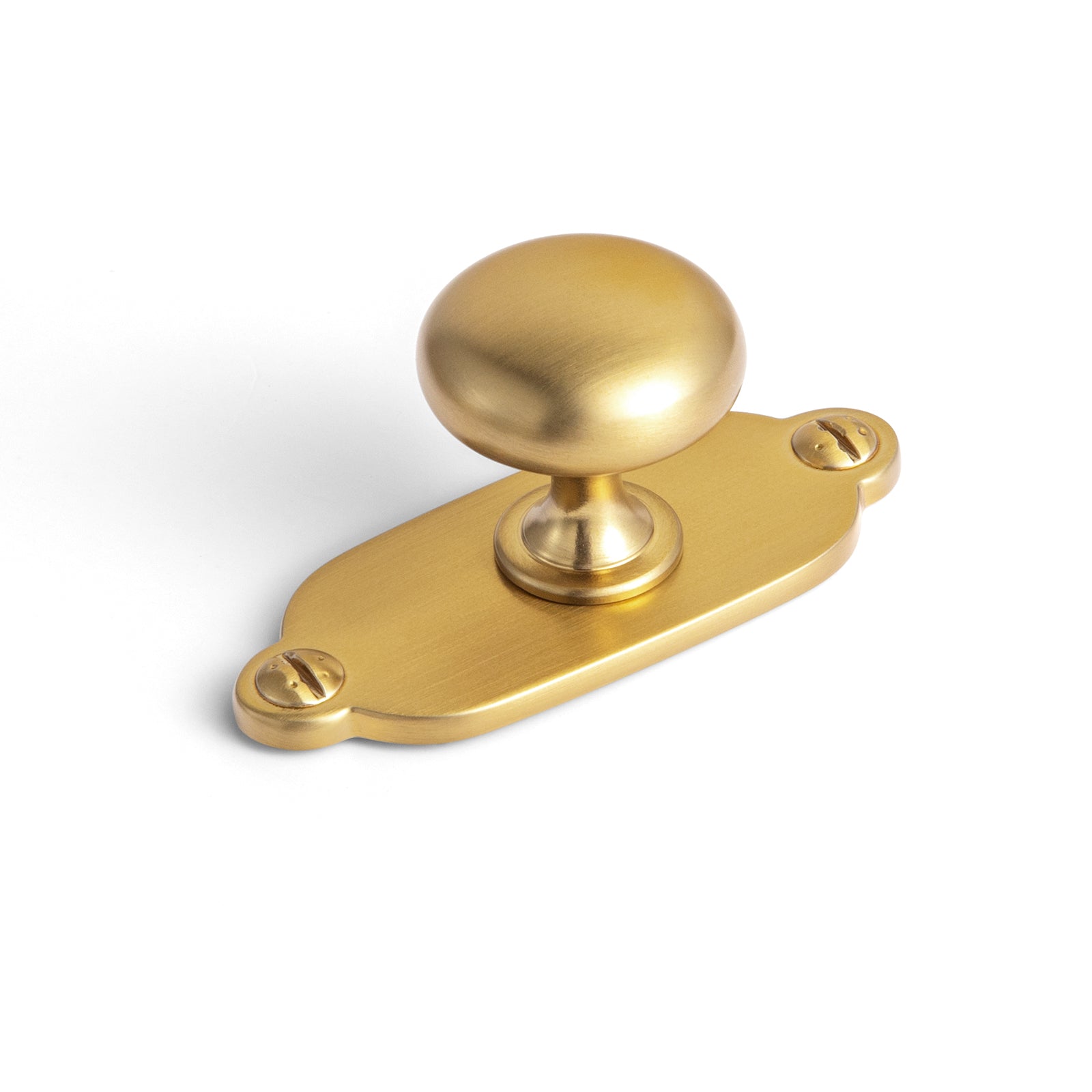 Goo-Ki Brushed Gold / G013 / Standard 6 Pack Antique Brass Zinc Alloy Cabinet Knob with Back Plate Single Hole Center Cabinet Hardware for Bedroom Kitchen