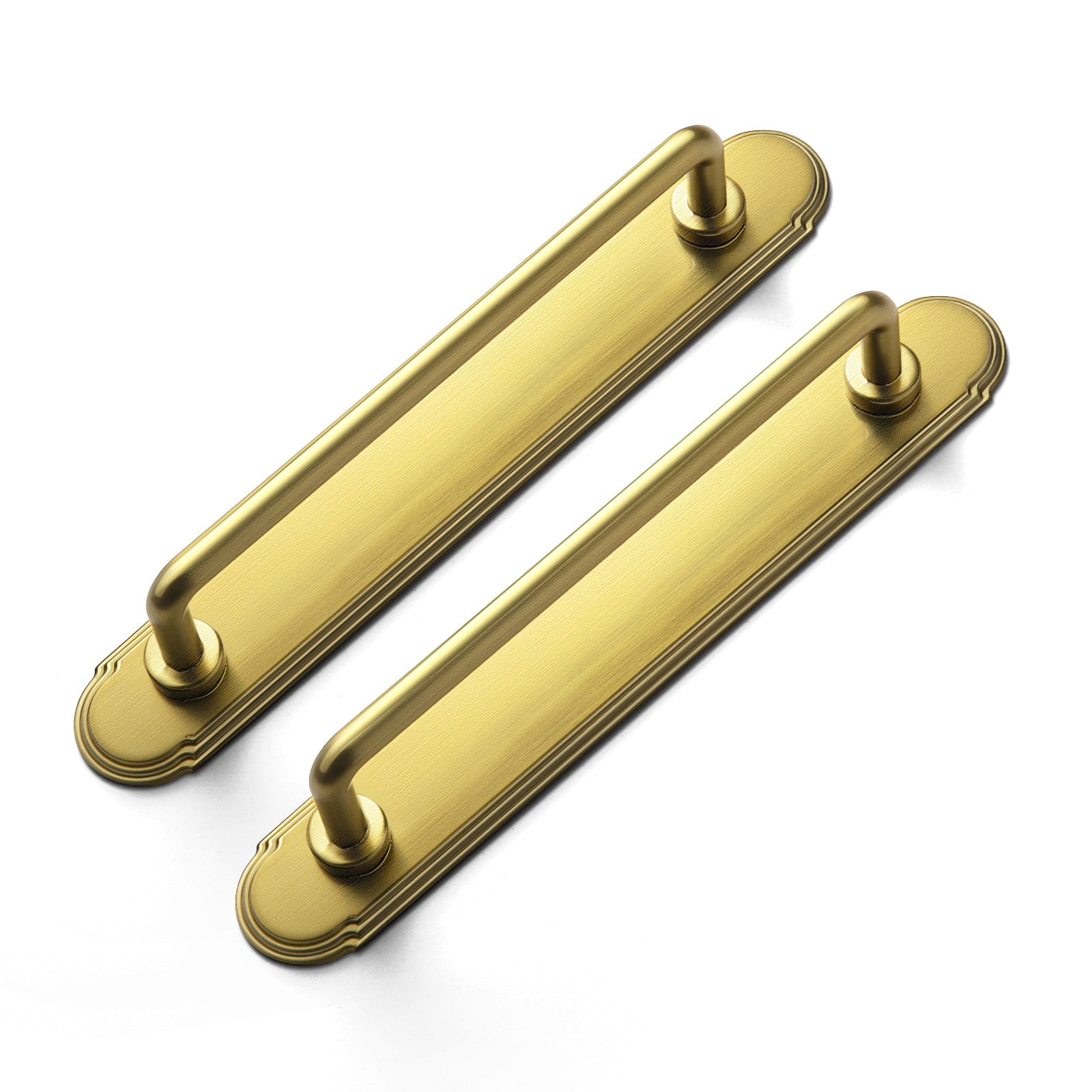 Goo-Ki Brushed Gold / G014 / 5'' Hole Center 2 Pack Cabinet Bar Pulls with Back Plate Vintage Drawer Handles Home Improvement Hardware