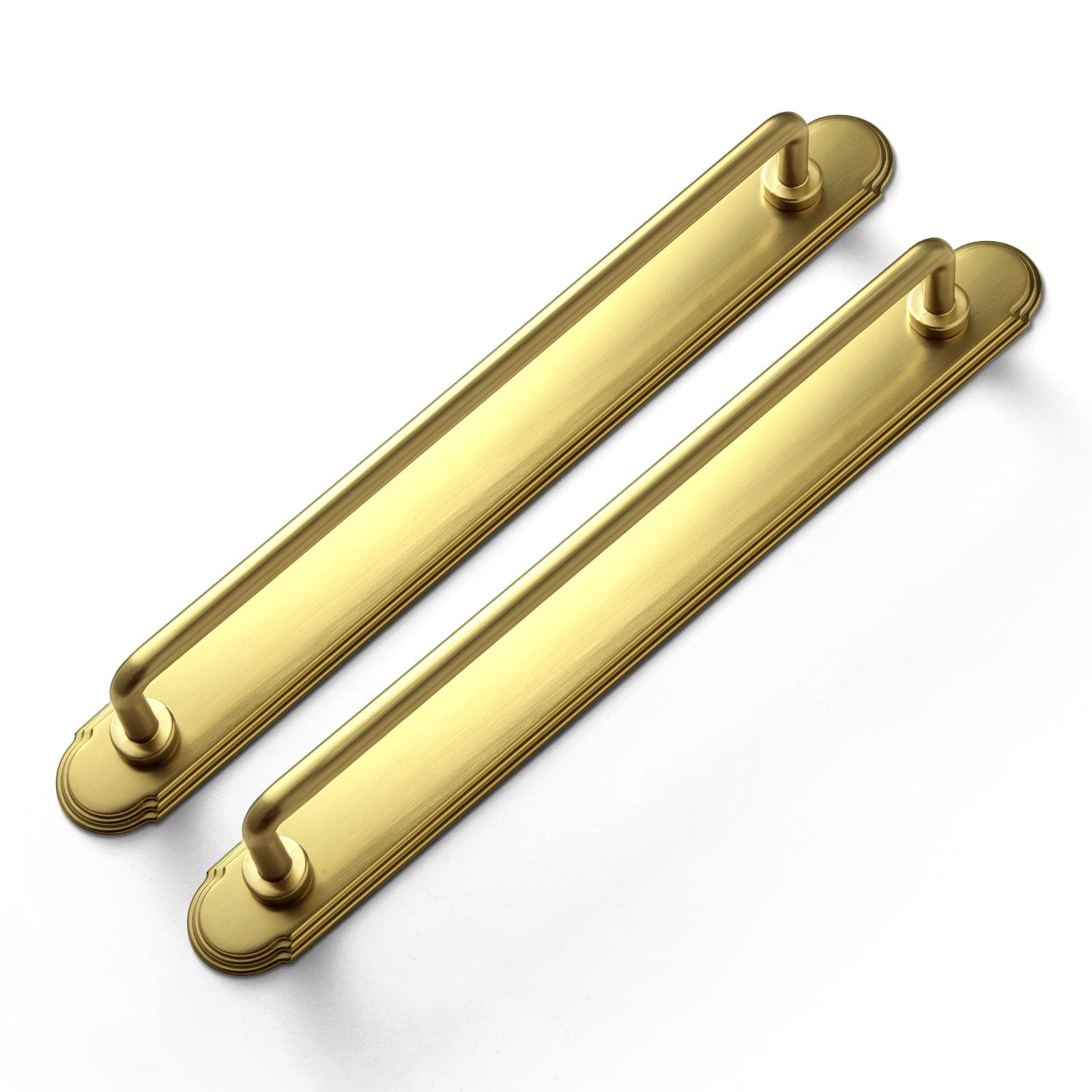 Goo-Ki Brushed Gold / G014 / 7.6'' Hole Center 2 Pack Cabinet Bar Pulls with Back Plate Vintage Drawer Handles Home Improvement Hardware