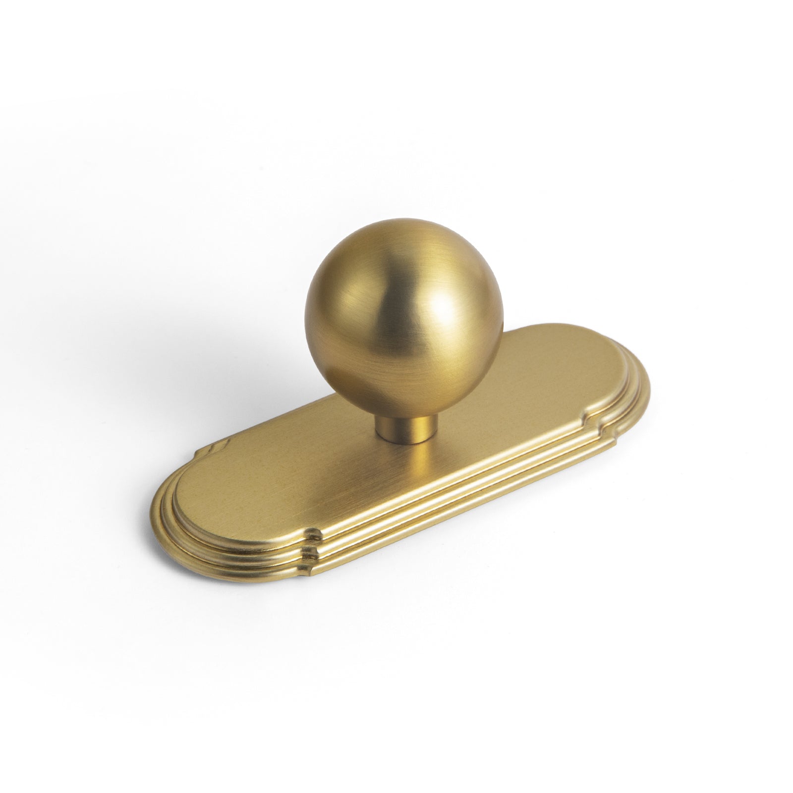 Goo-Ki Brushed Gold / G014 / Single Hole Small Knob - 6 Pack Round Cabinet Knobs with Back Plate Zinc Alloy Cabinet Handle with Long Back Plate