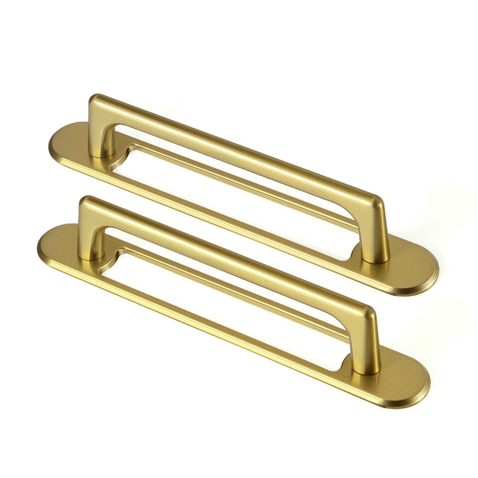 Goo-Ki Brushed Gold / G021 / 5'' Hole Center 2 Pack Classic Cabinet Bar Pulls with Back Plate Zinc Alloy Cabinet Handle with Long Back Plate