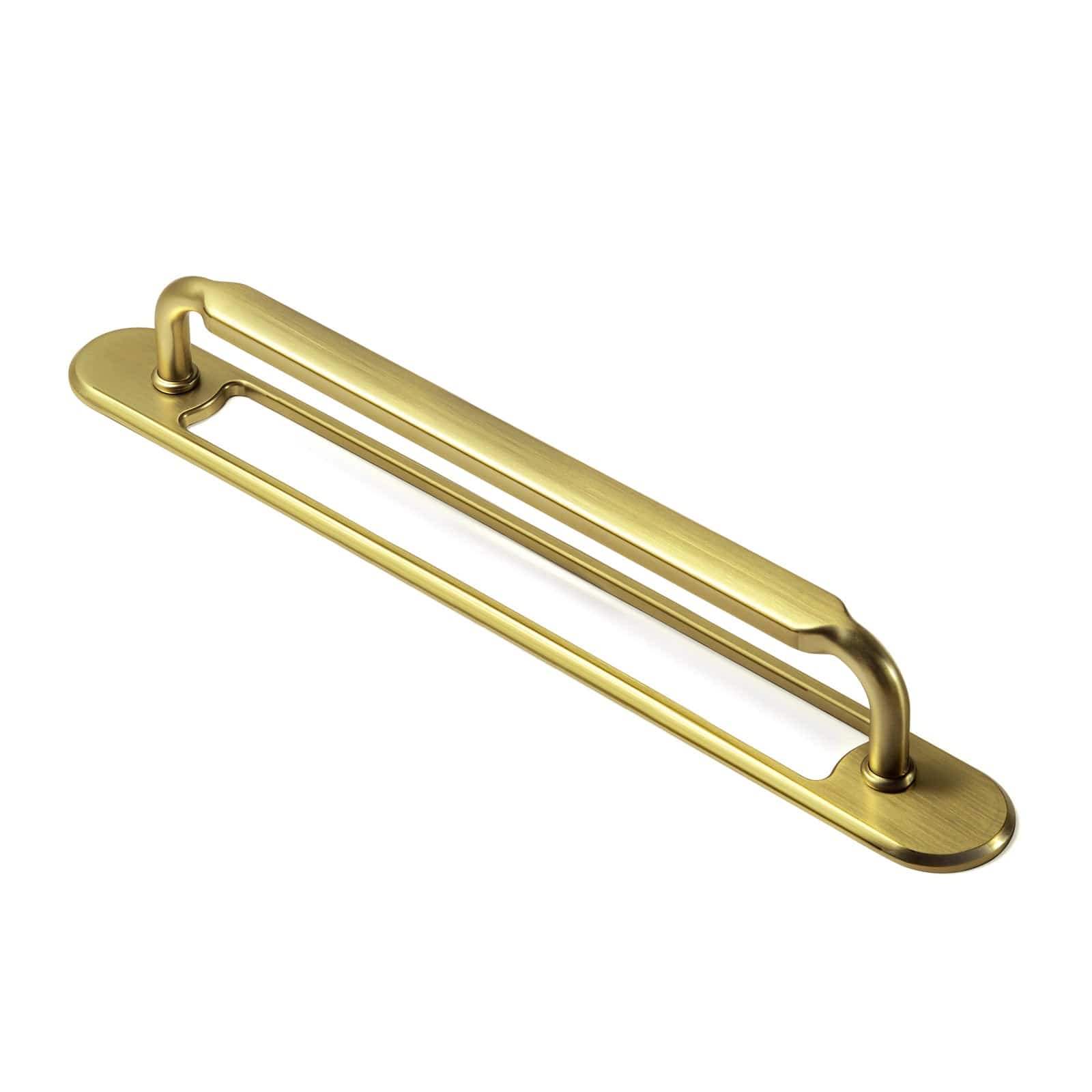 Goo-Ki Brushed Gold / G021 / 7.6'' Hole Center 2 Pack Antique Brass Cabinet Pulls with Back Plate Zinc Alloy Drawer Handle with Long Back Plate