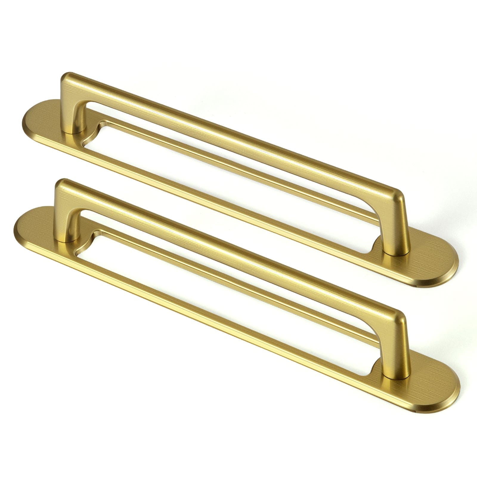 Goo-Ki Brushed Gold / G021 / 7.6'' Hole Center 2 Pack Classic Cabinet Bar Pulls with Back Plate Zinc Alloy Cabinet Handle with Long Back Plate