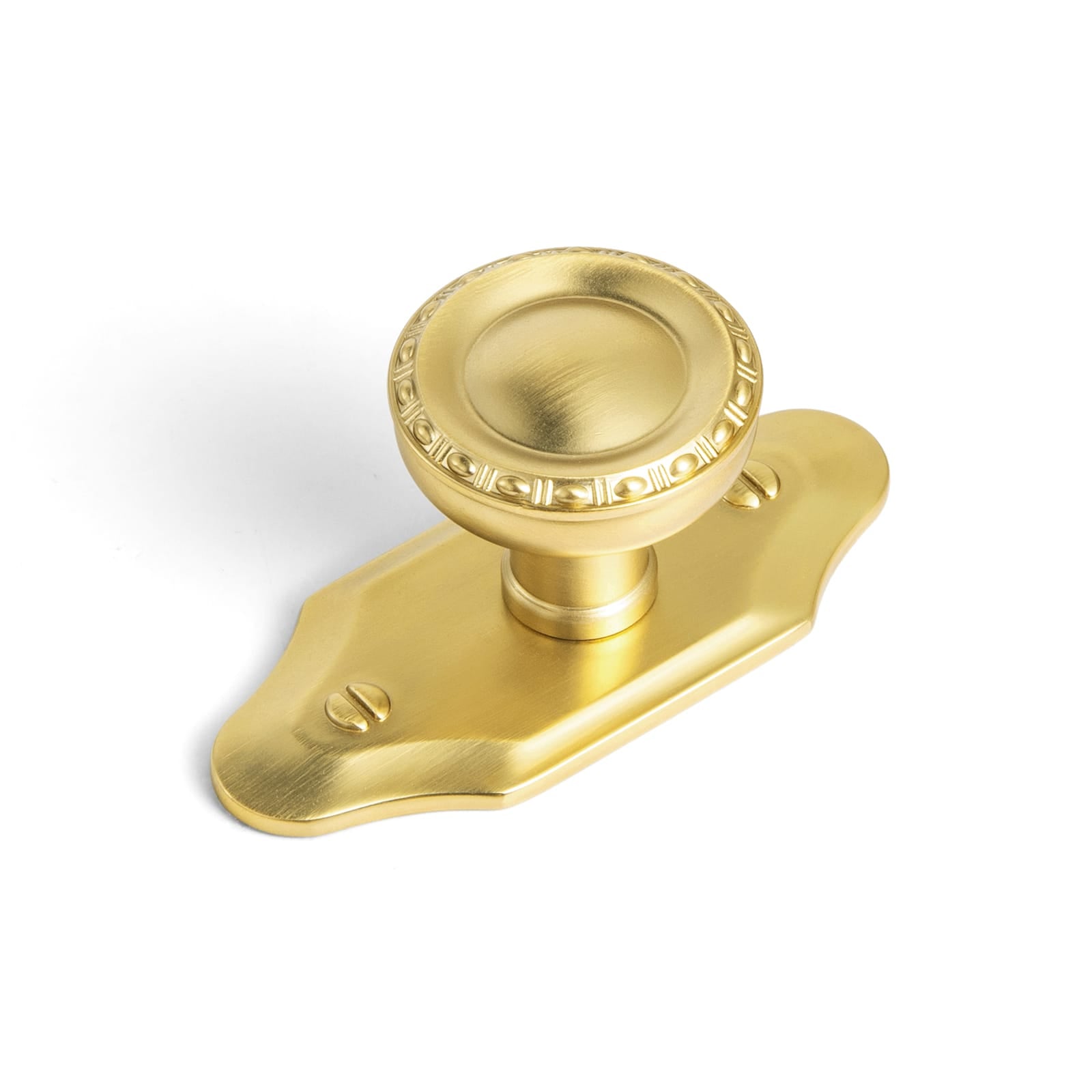 Goo-Ki Brushed Gold / G023 / 6 Pack Classic Round Cabinet Knobs Elegant Decorative Drawer Knobs with Ornate Edging