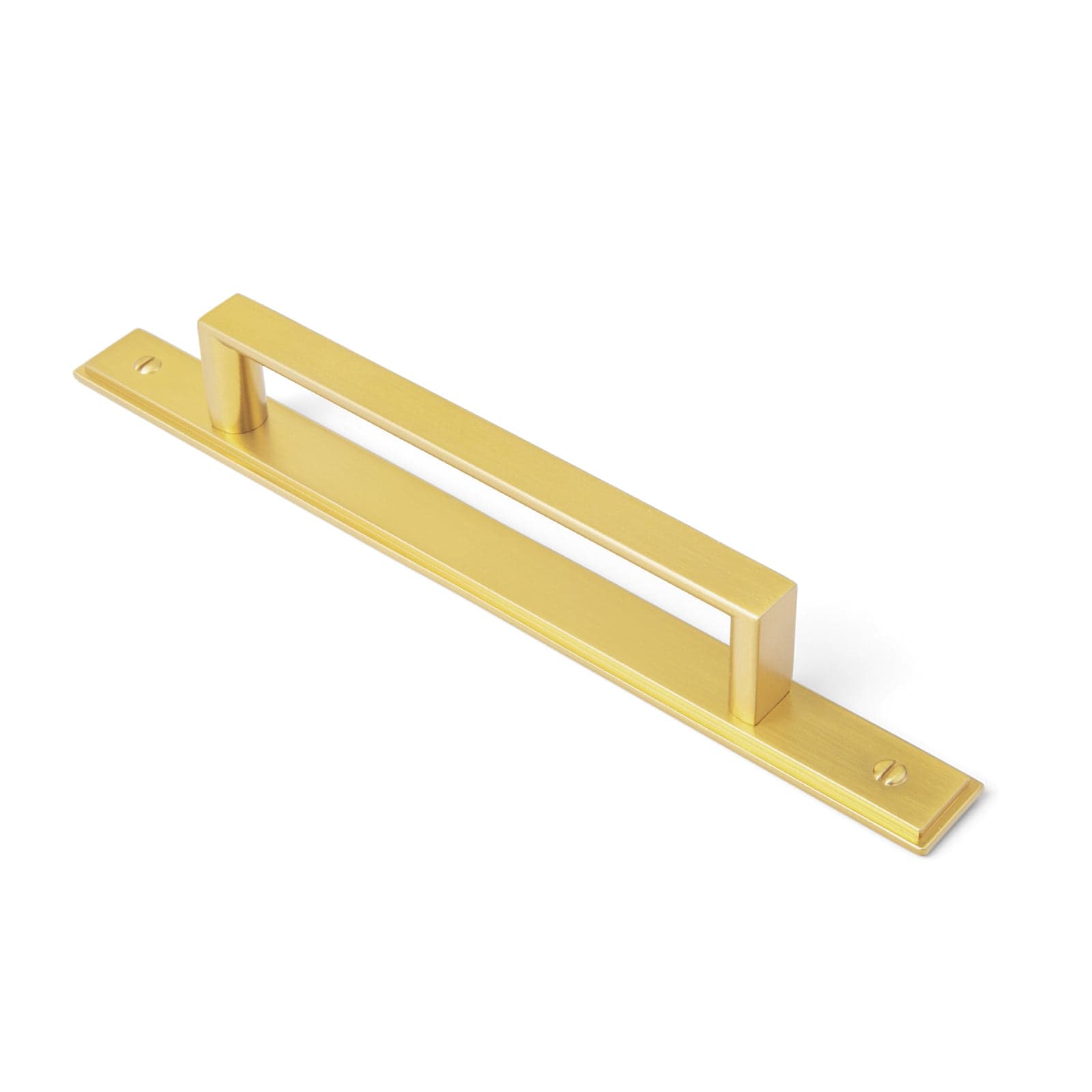 Goo-Ki Brushed Gold / G026 / 5'' Hole Center 2 Pack Long Cabinet Bar Pulls with Back Plates Solid Drawer Handles Set