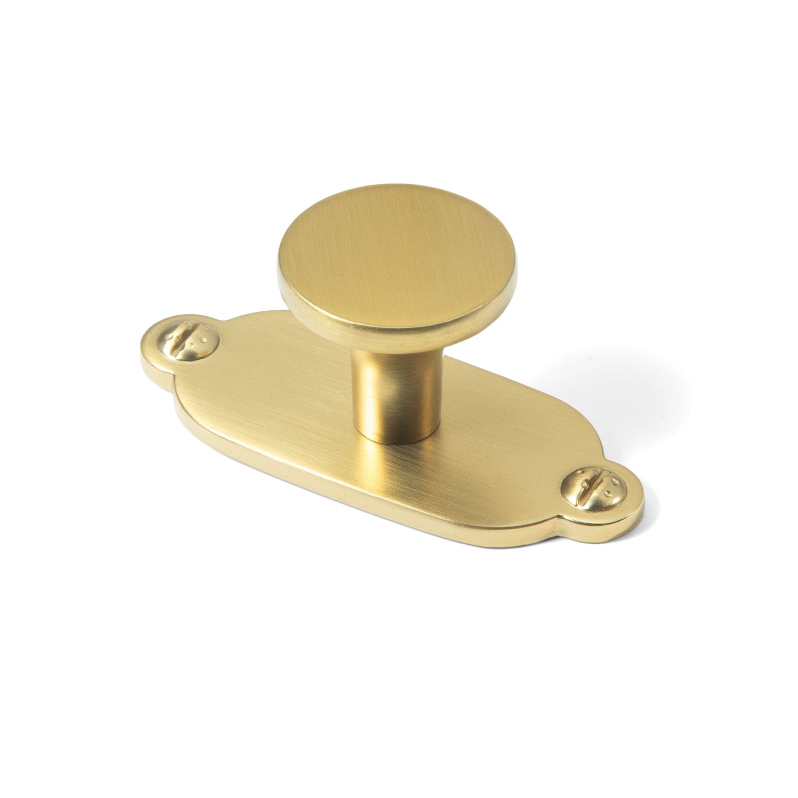 Goo-Ki Brushed Gold / Knob with Back Plate G013 / 6 Pack Long Cabinet Bar Pulls Antique Vintage Brass Solid Drawer Handles