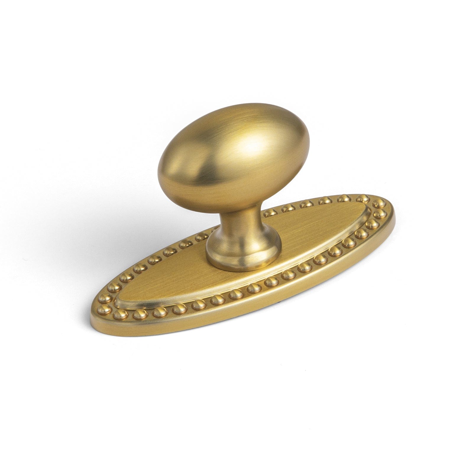 Goo-Ki Brushed Gold / Knob with Oval Back Plate D / 6 Pack Antique Oval Cabinet Knobs Zinc Alloy 1.4 Inch Diameter Drawer Knobs