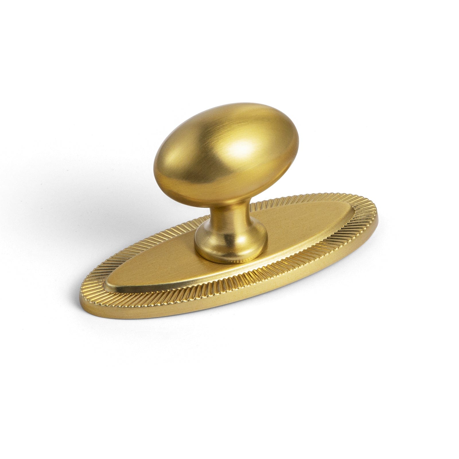Goo-Ki Brushed Gold / Knob with Oval Back Plate E / 6 Pack Antique Oval Cabinet Knobs Zinc Alloy 1.4 Inch Diameter Drawer Knobs