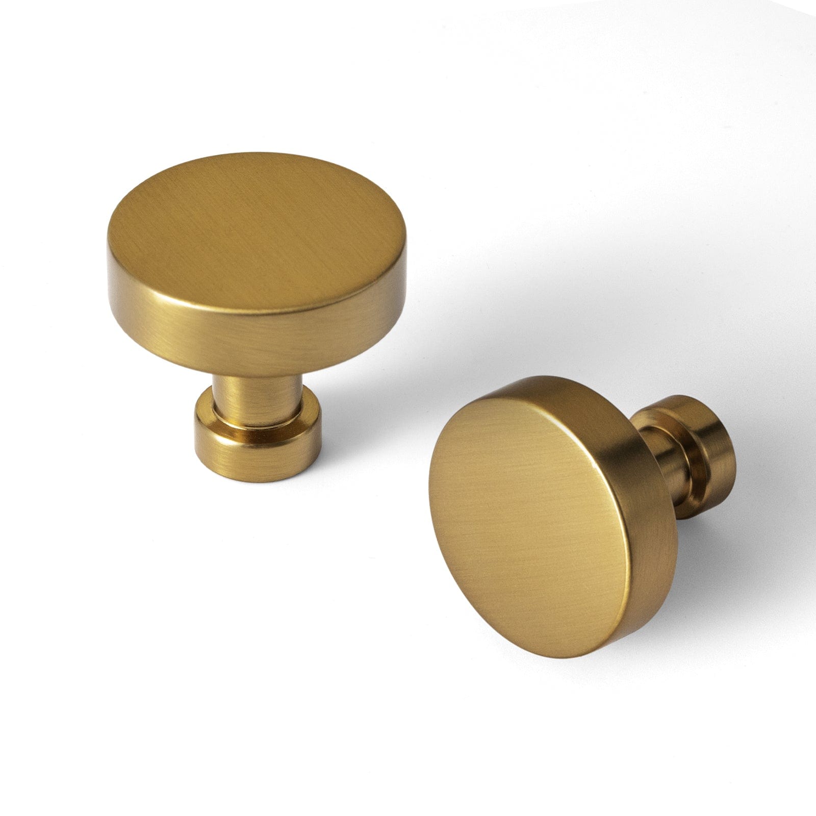 Goo-Ki Brushed Gold / No Back Plate / 6 Pack Vintage Brass Zinc Alloy Cabinet Knob with Back Plate Single Hole Center Kitchen Hardware