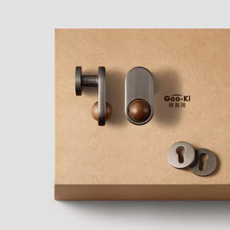 Goo-Ki Carpathian Gray / With Keys Rotatable Black Walnut Door Lock American Style Bedroom Interior Door Lockset