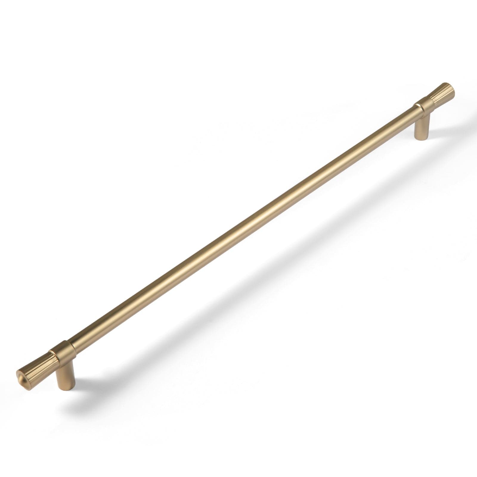 Goo-Ki Champagne Bronze / 12.6'' Hole Center / 6 Pack Distinctive Stylish Zinc Alloy Cabinet Handles Featuring Textured Ribbed Ends