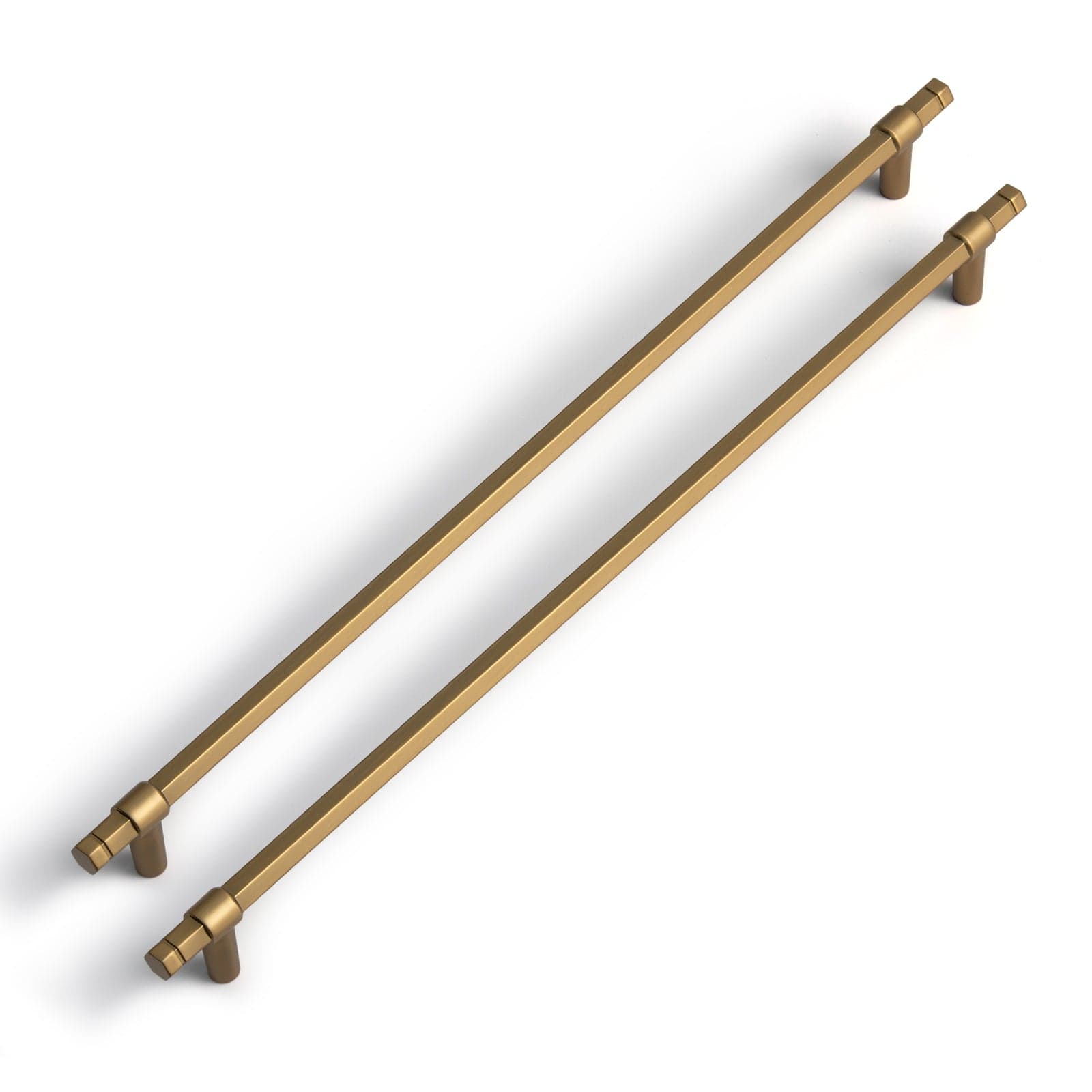 Goo-Ki Champagne Bronze / 12.6'' Hole Center / 6 Pack Hexagonal Cabinet Handles Solid Zinc Alloy Drawer Hardware Finger Pull