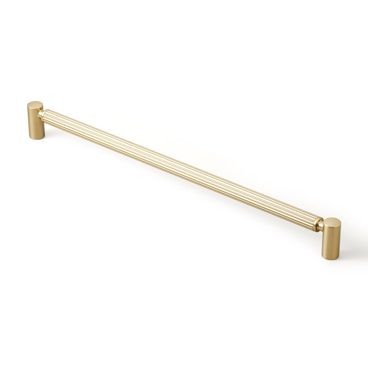 Goo-Ki Champagne Bronze / 12.6'' Hole Center / 6 Pack Vintage Fluted Cabinet Pull Handles, Aluminum Grip Rail with Zinc Alloy End Caps Drawer Bar Pulls for Kitchen Cabinet