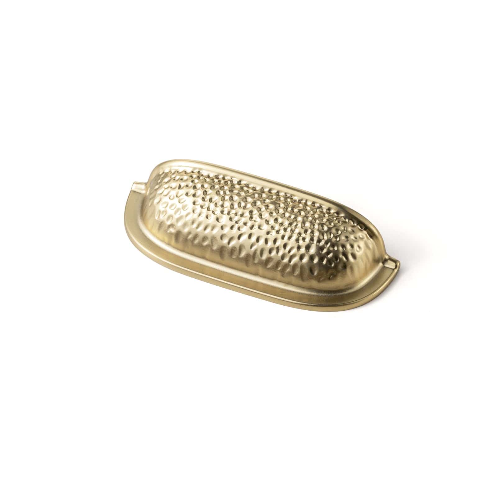 Goo-Ki Champagne Bronze / 2.5'' Hole Center / 6 Pack Hammered Texture Cabinet Cup Pulls with Curved Edges Elegant Vintage Drawer Bin Handle for Kitchen
