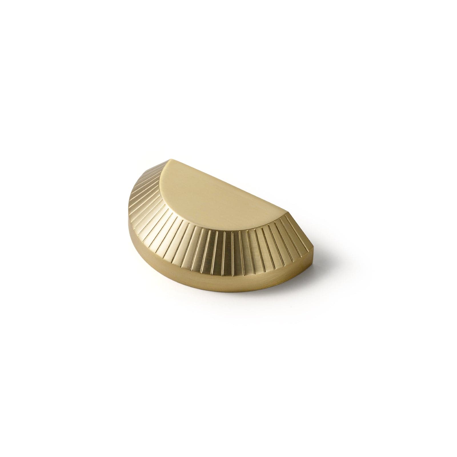 Goo-Ki Champagne Bronze / 2.5'' Hole Center / 6 Pack Vintage Brass Half-moon Cabinet Cup Pulls Unique Grooved Texture for Home Decor