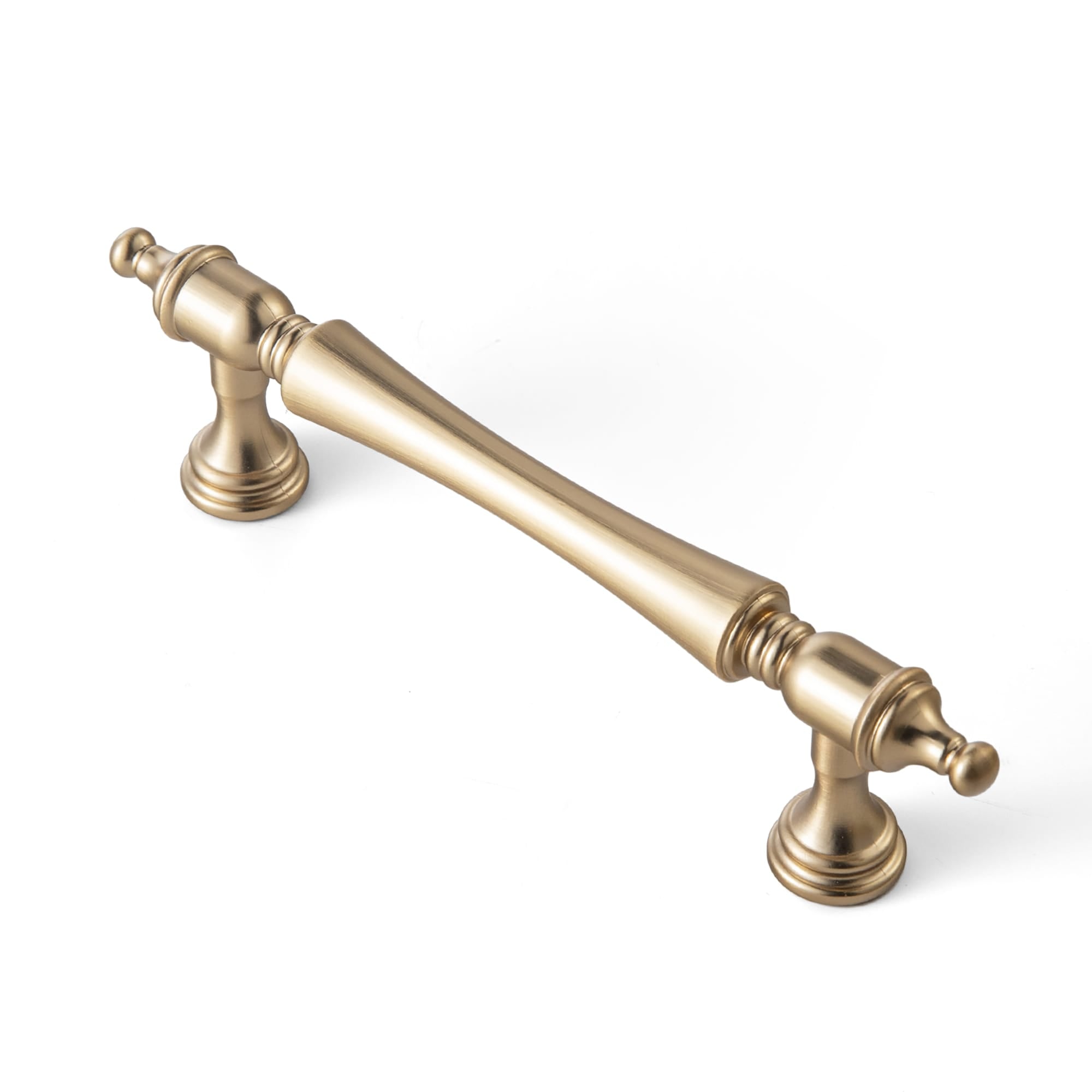 Goo-Ki Champagne Bronze / 3.78'' Hole Center / 6 Pack Ornate Tapered Cabinet Handle with Sculpted Detailing Vintage Hardware for Kitchen