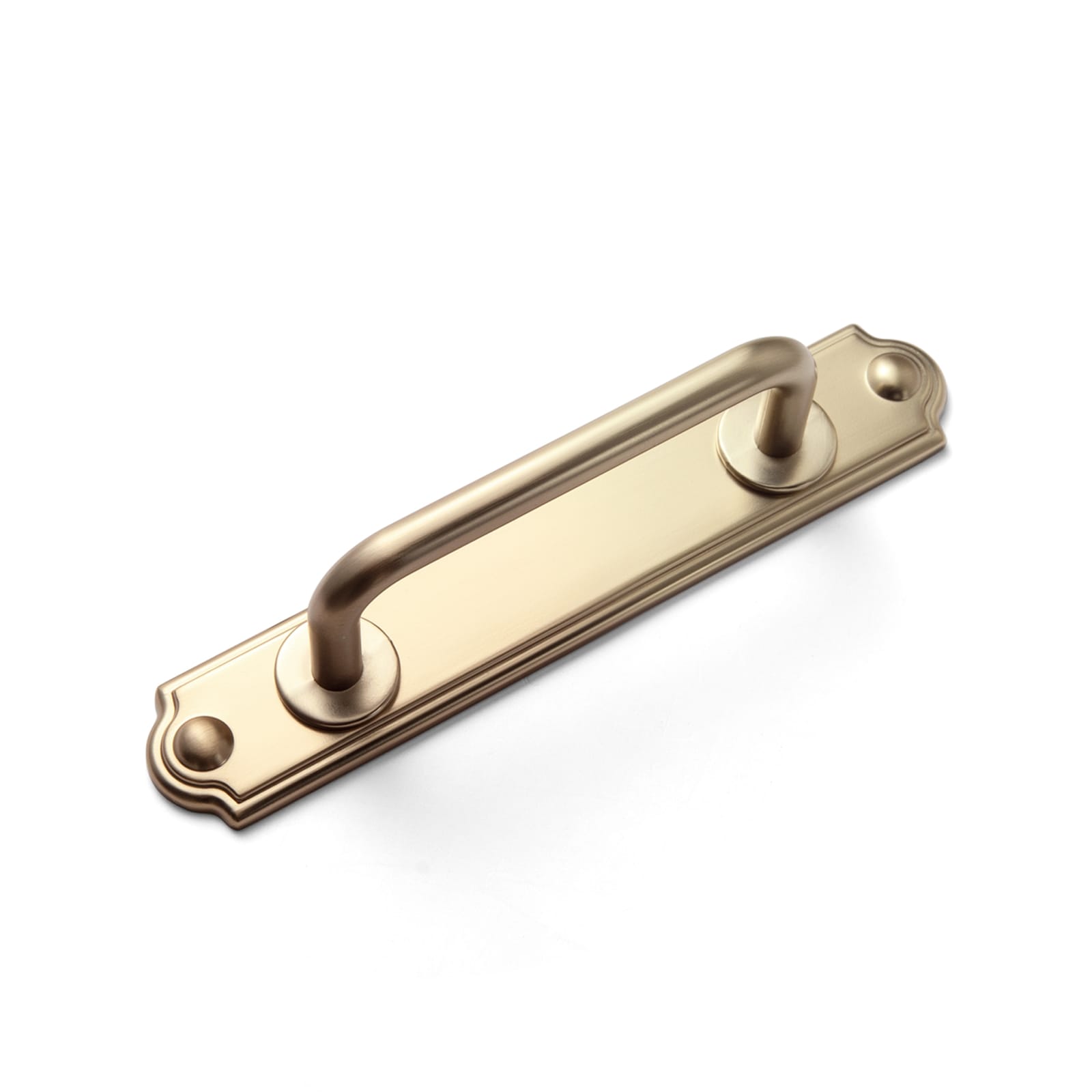 Goo-Ki Champagne Bronze / 3'' Hole Center / 2 Pack Stylish Contoured Cabinet Handle with Back Plate Decorative Cabinet Hardware