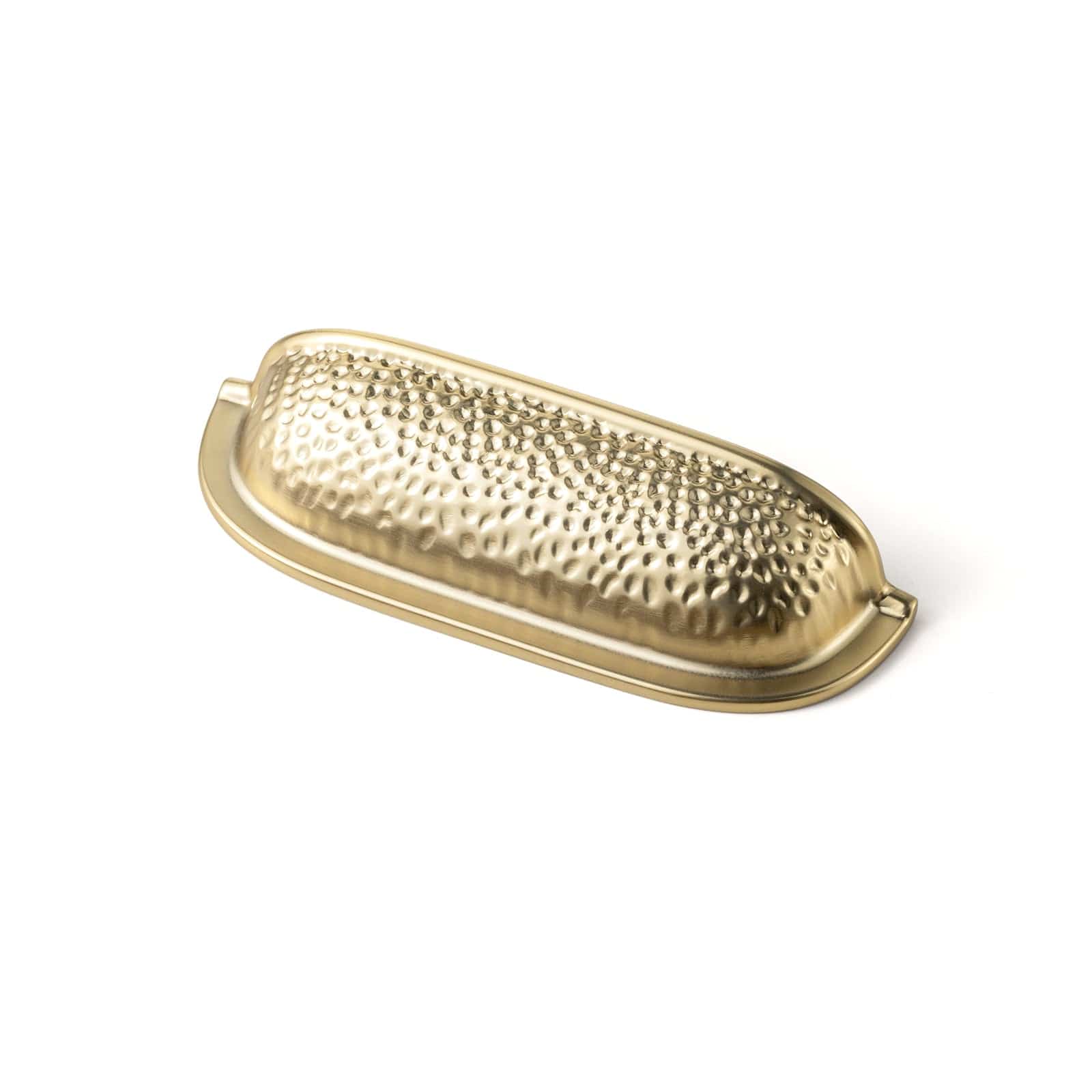 Goo-Ki Champagne Bronze / 3'' Hole Center / 6 Pack Hammered Texture Cabinet Cup Pulls with Curved Edges Elegant Vintage Drawer Bin Handle for Kitchen