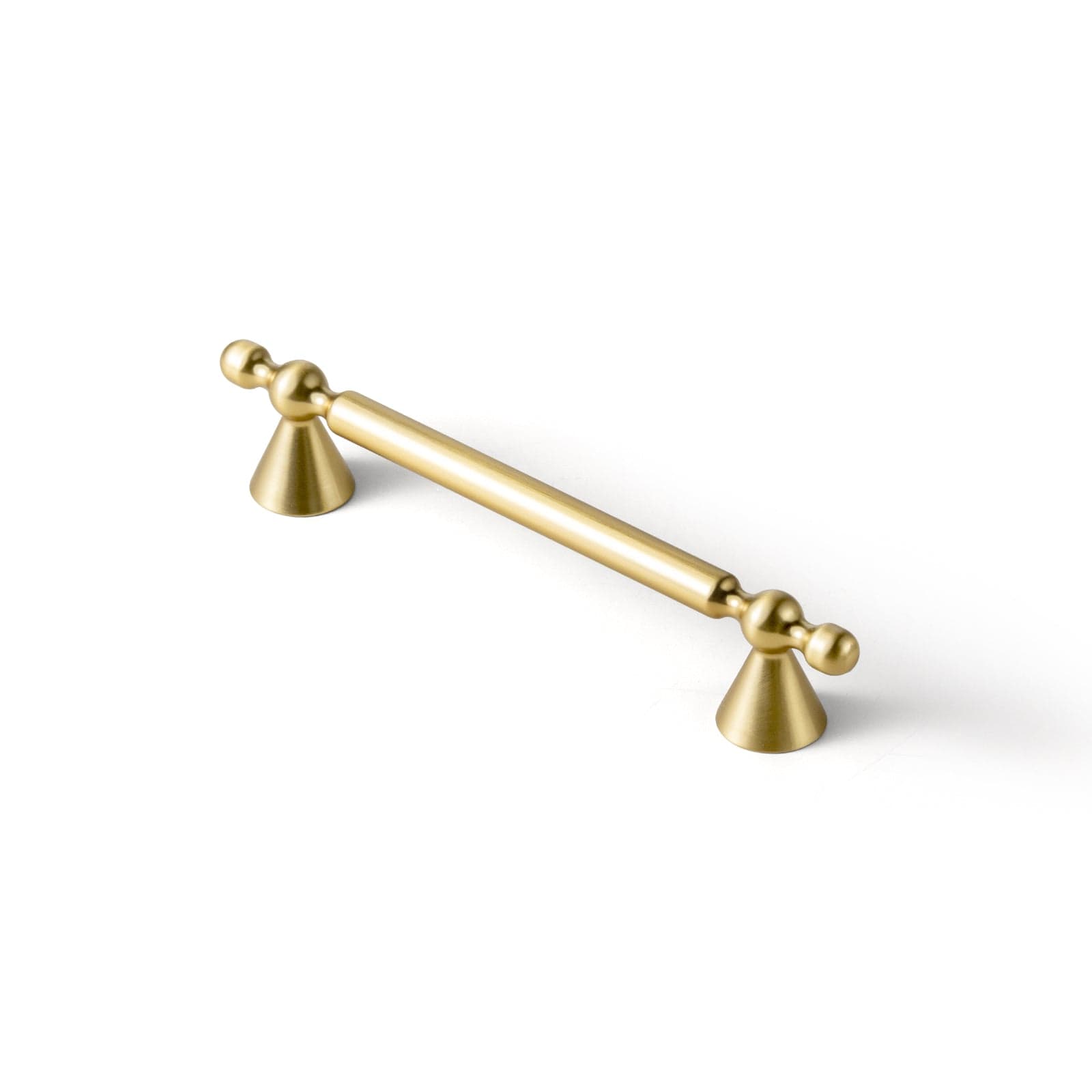 Goo-Ki Champagne Bronze / 5'' Hole Center / 6 Pack Elegant Zinc Alloy Cabinet Handles - Sleek Cylindrical with Decorative Spherical Ends